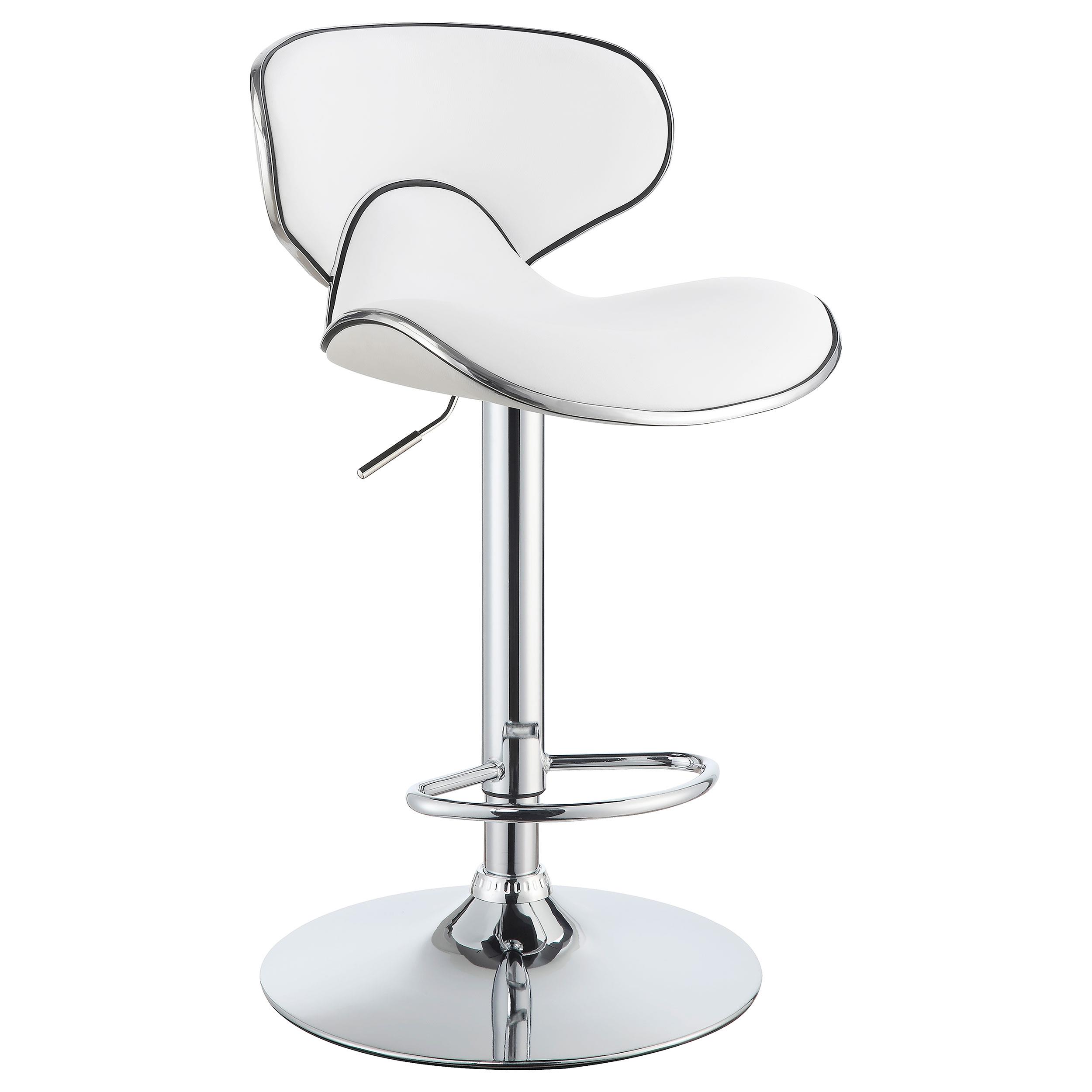Model: 120389 | Coaster Edenton Upholstered Adjustable Bar Stool White (Set of 2)