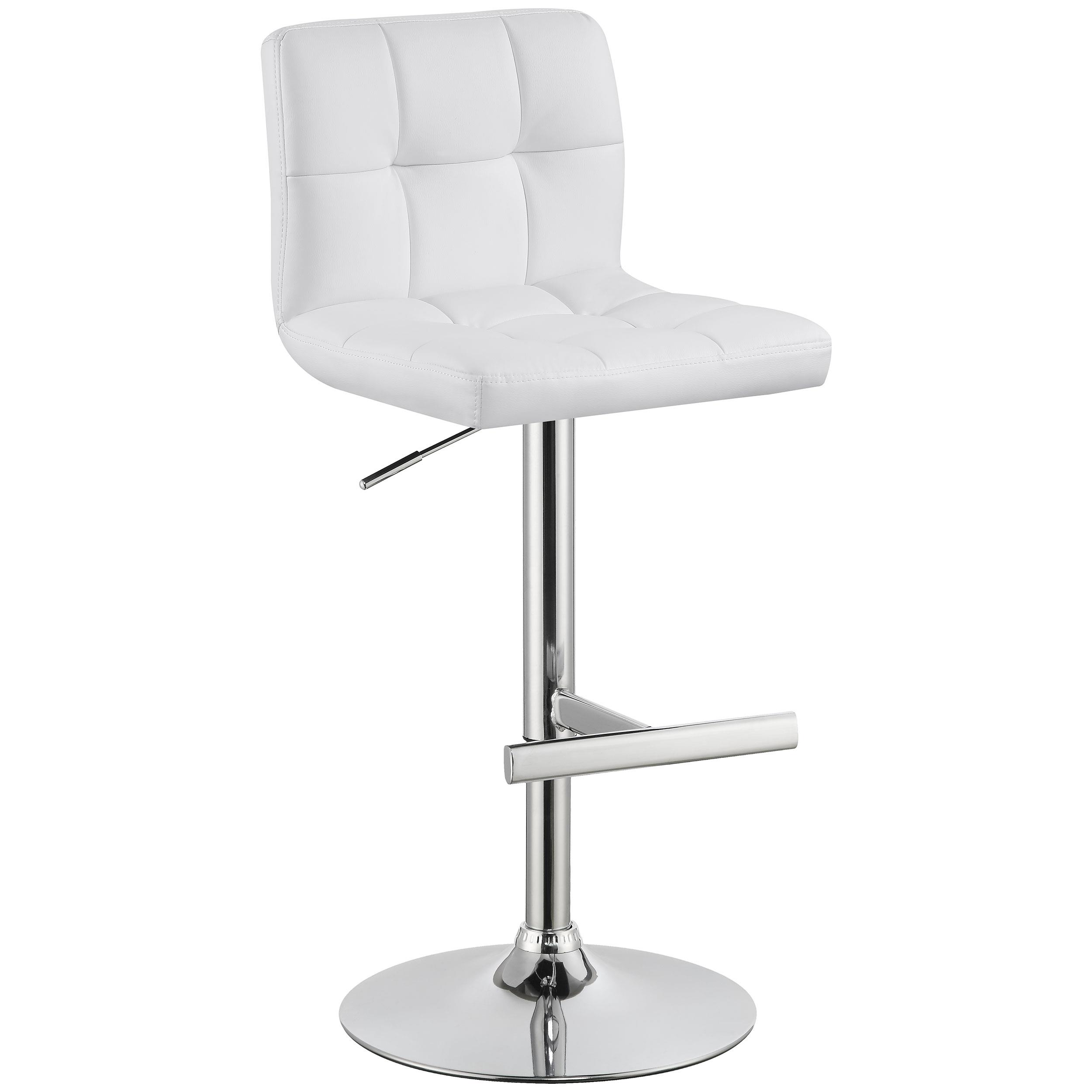 Model: 120356 | Coaster Lenny Upholstered Adjustable Bar Stool White (Set of 2)