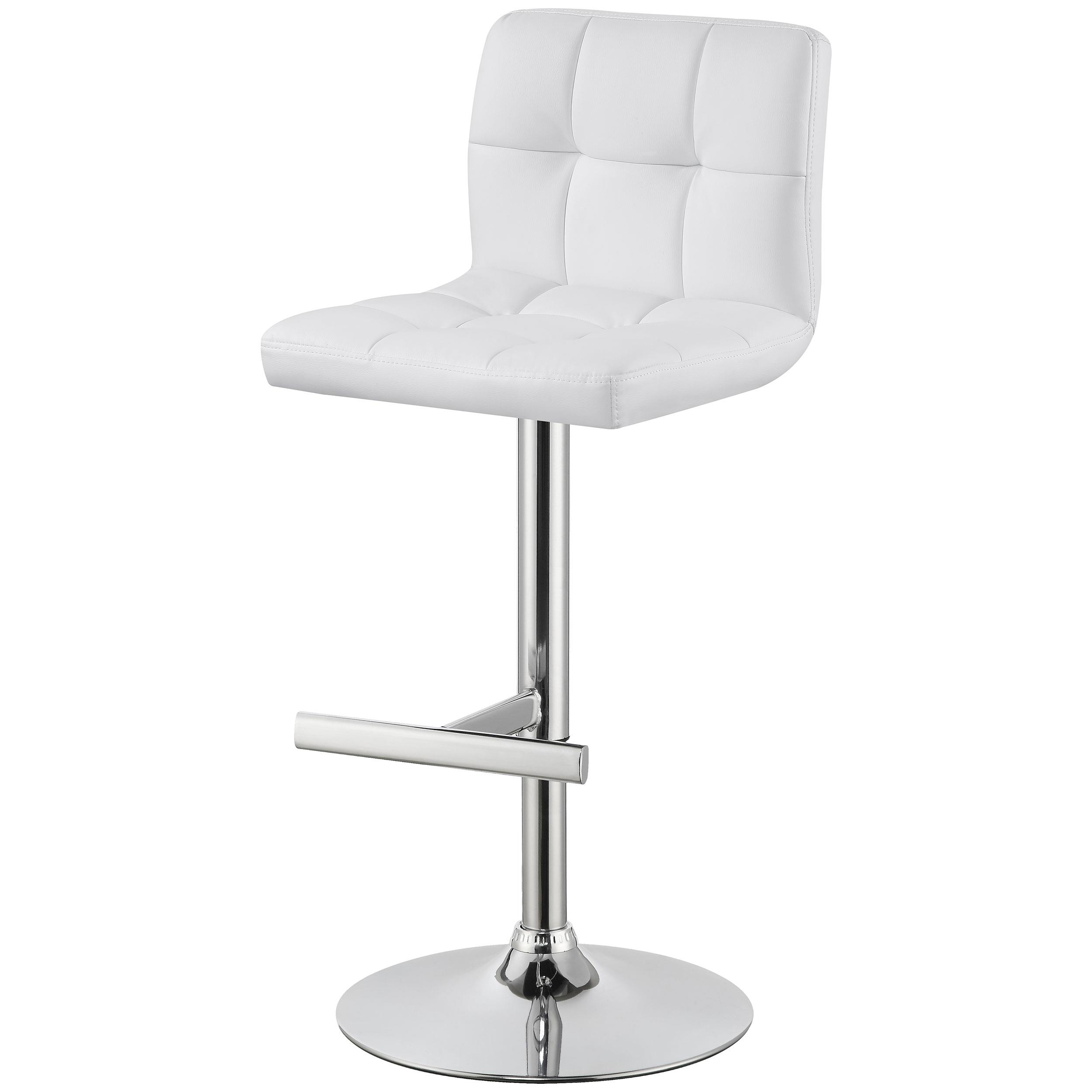 Model: 120356 | Coaster Lenny Upholstered Adjustable Bar Stool White (Set of 2)