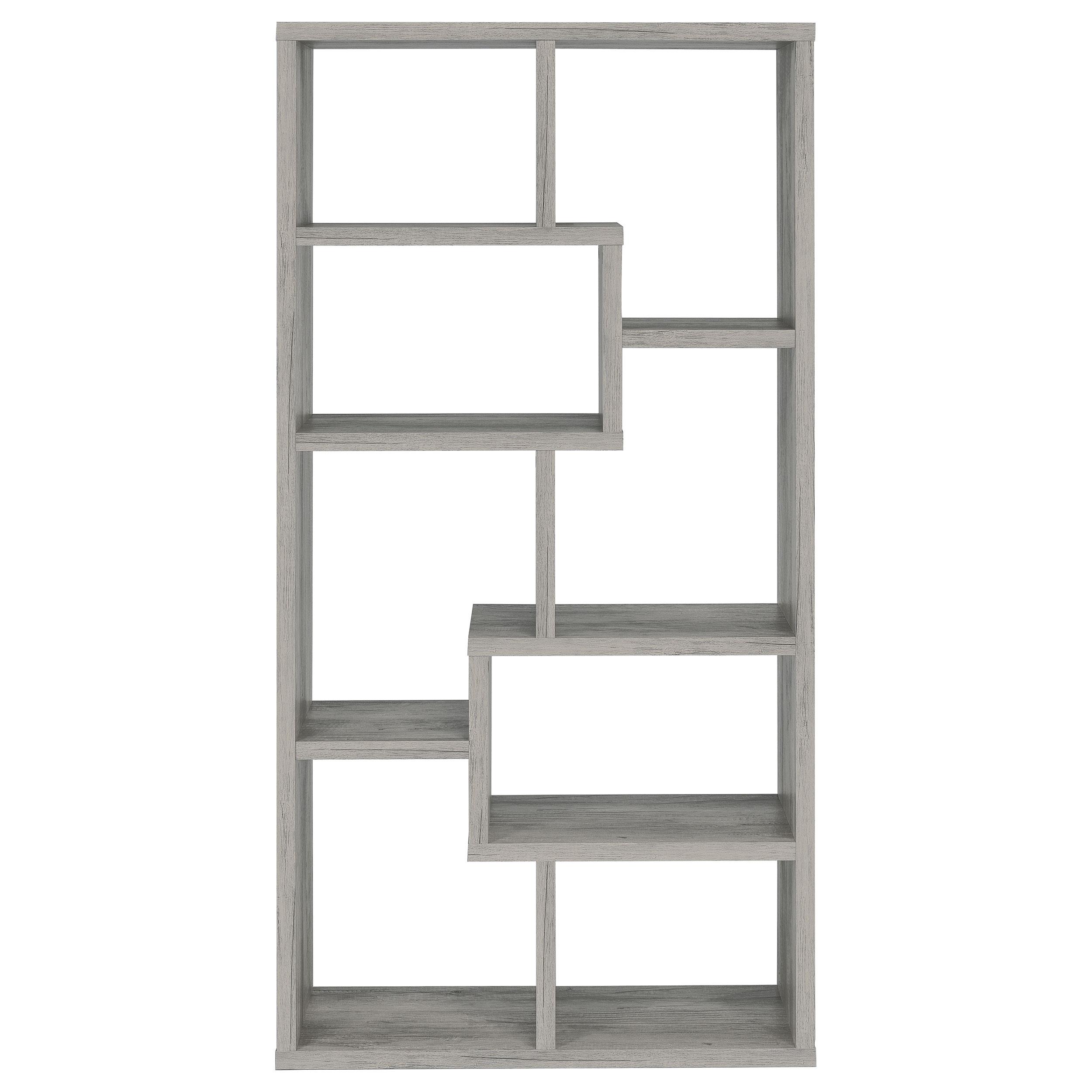 Model: 801137 | Coaster Theo 71-inch 7-shelf Bookshelf Grey Driftwood