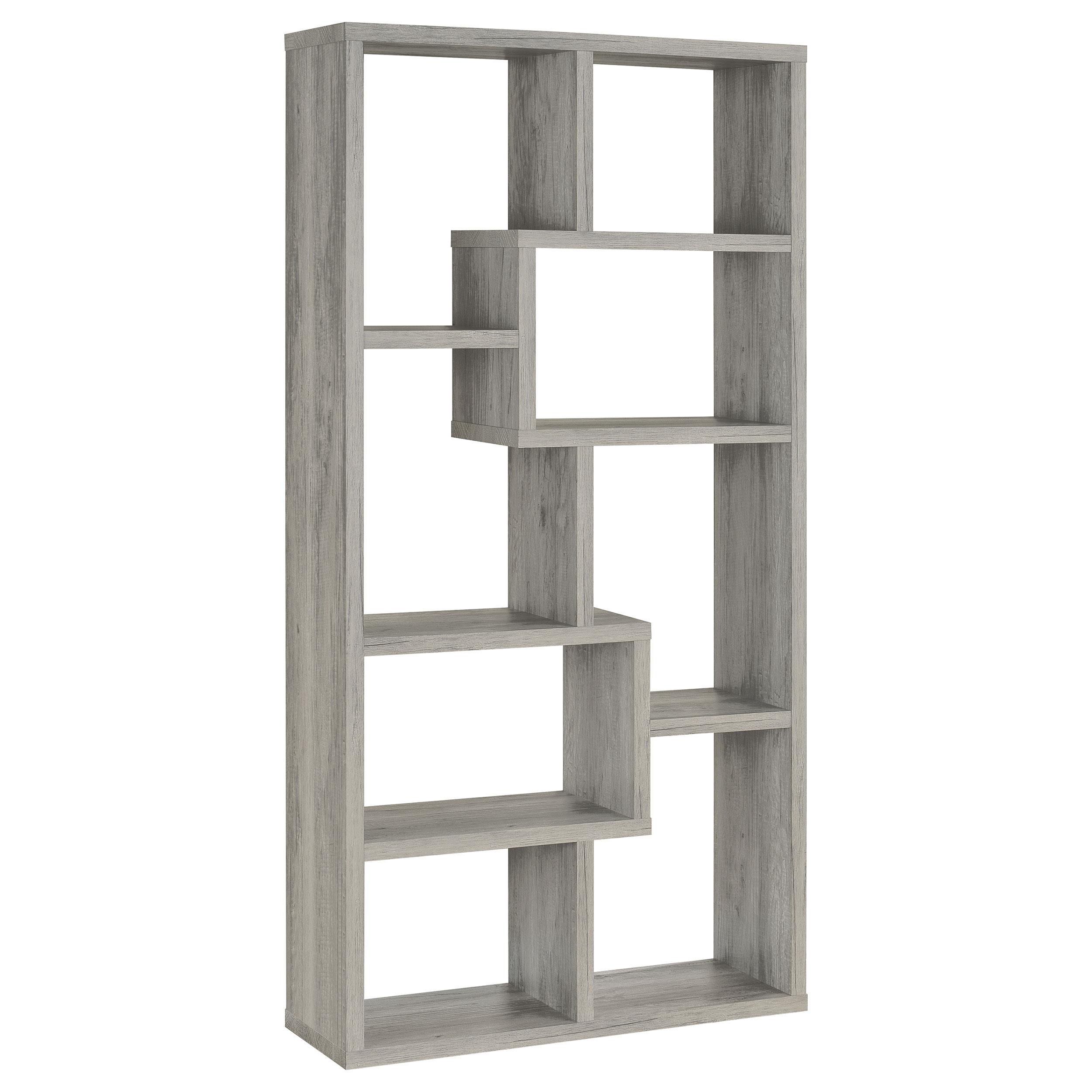 Model: 801137 | Coaster Theo 71-inch 7-shelf Bookshelf Grey Driftwood