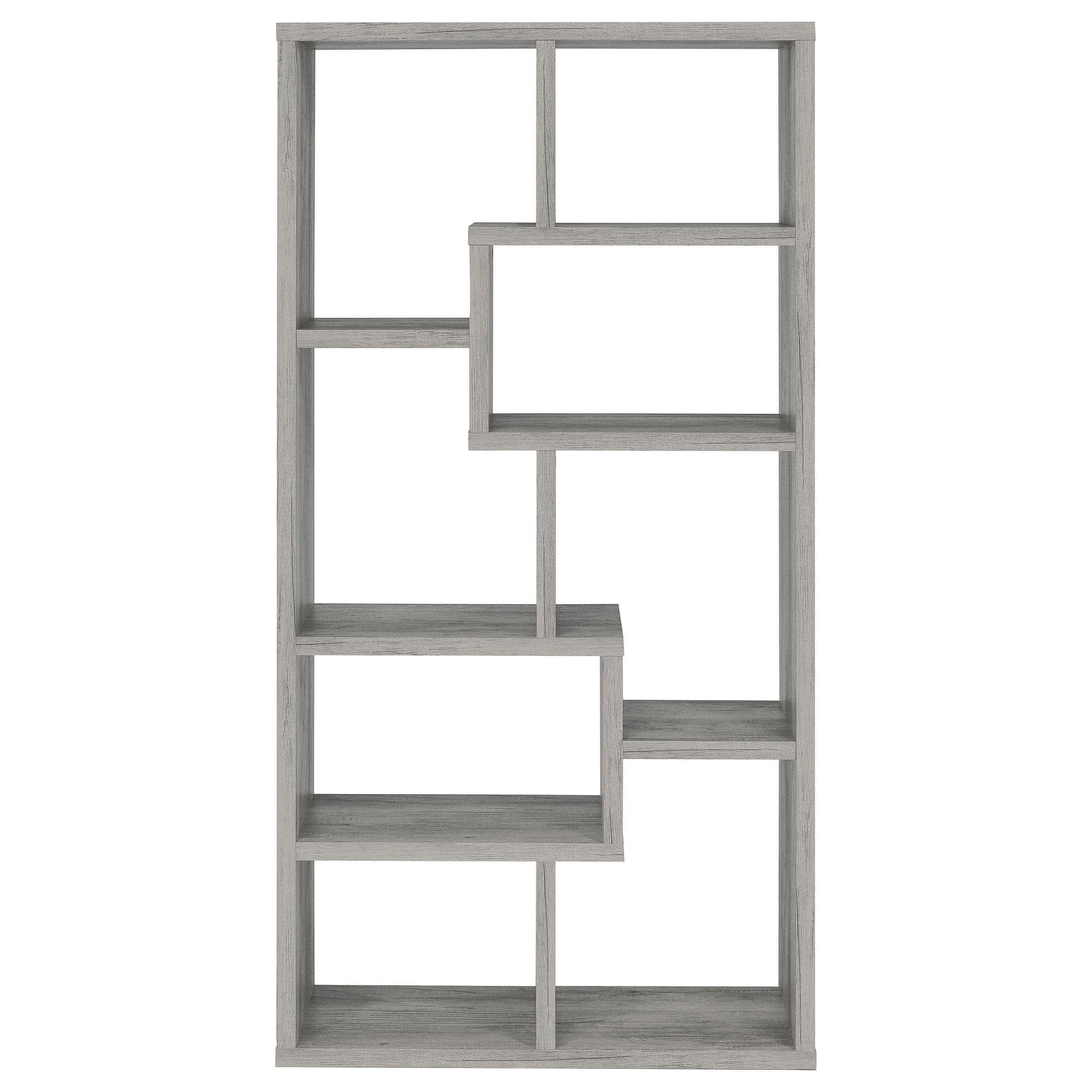 Model: 801137 | Coaster Theo 71-inch 7-shelf Bookshelf Grey Driftwood