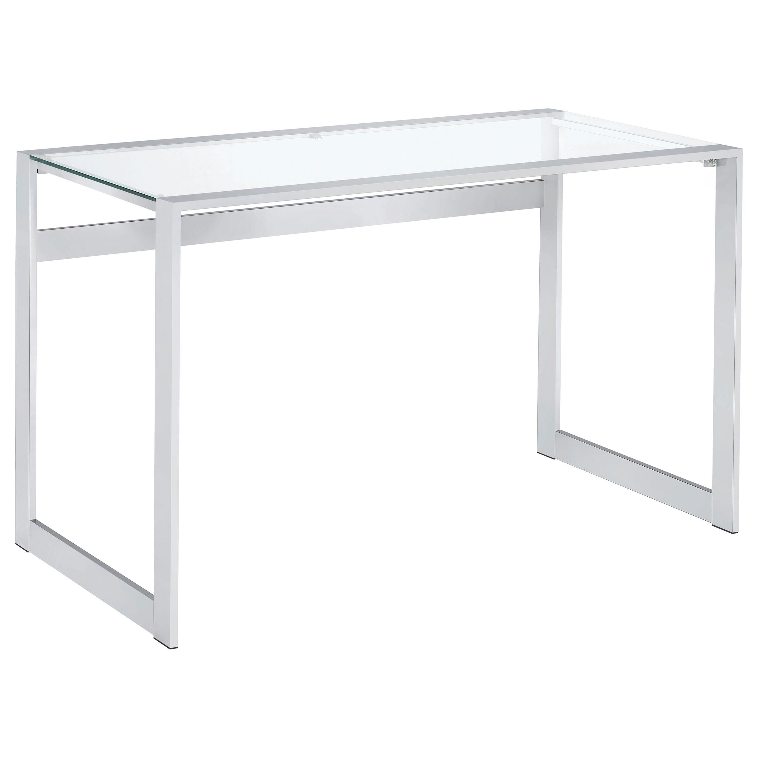 Coaster Hartford 47-inch Glass Top Writing Desk Chrome