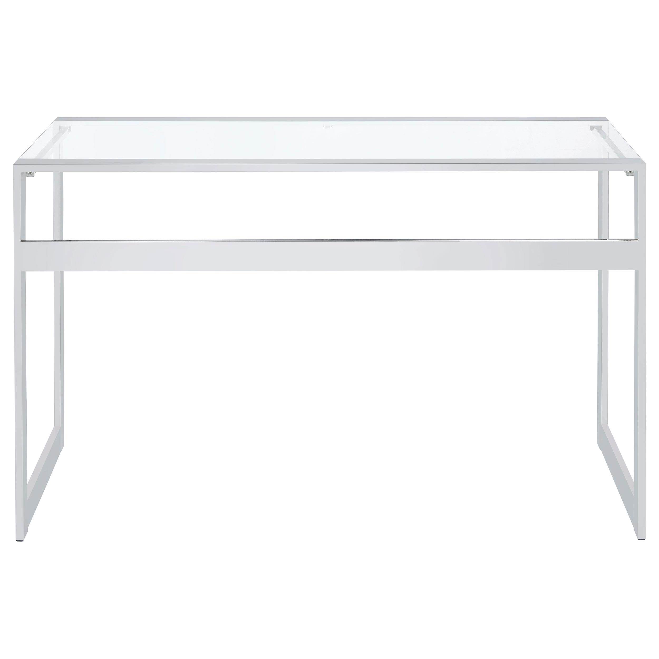 Model: 800746 | Coaster Hartford 47-inch Glass Top Writing Desk Chrome
