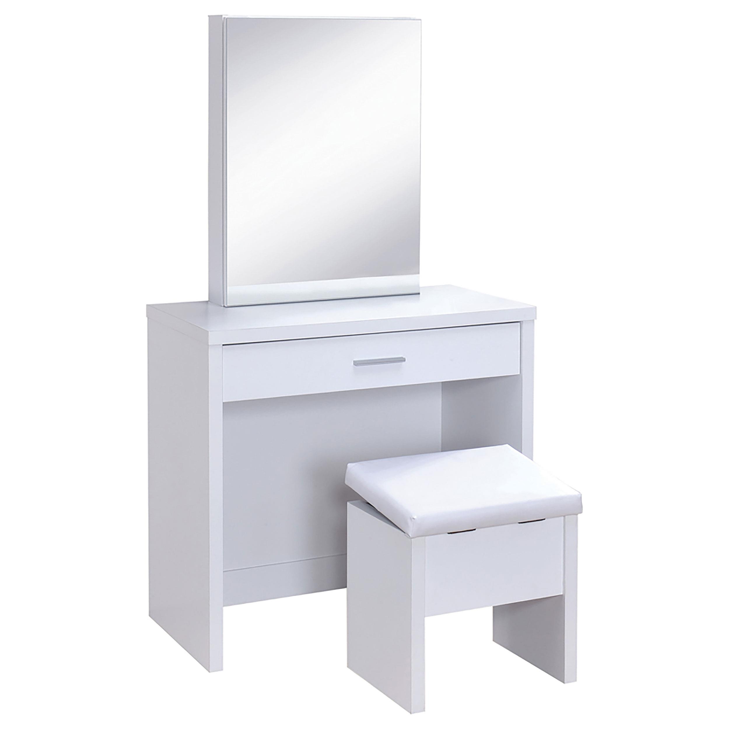 Coaster Harvey Vanity Set with Lift-Top Stool White