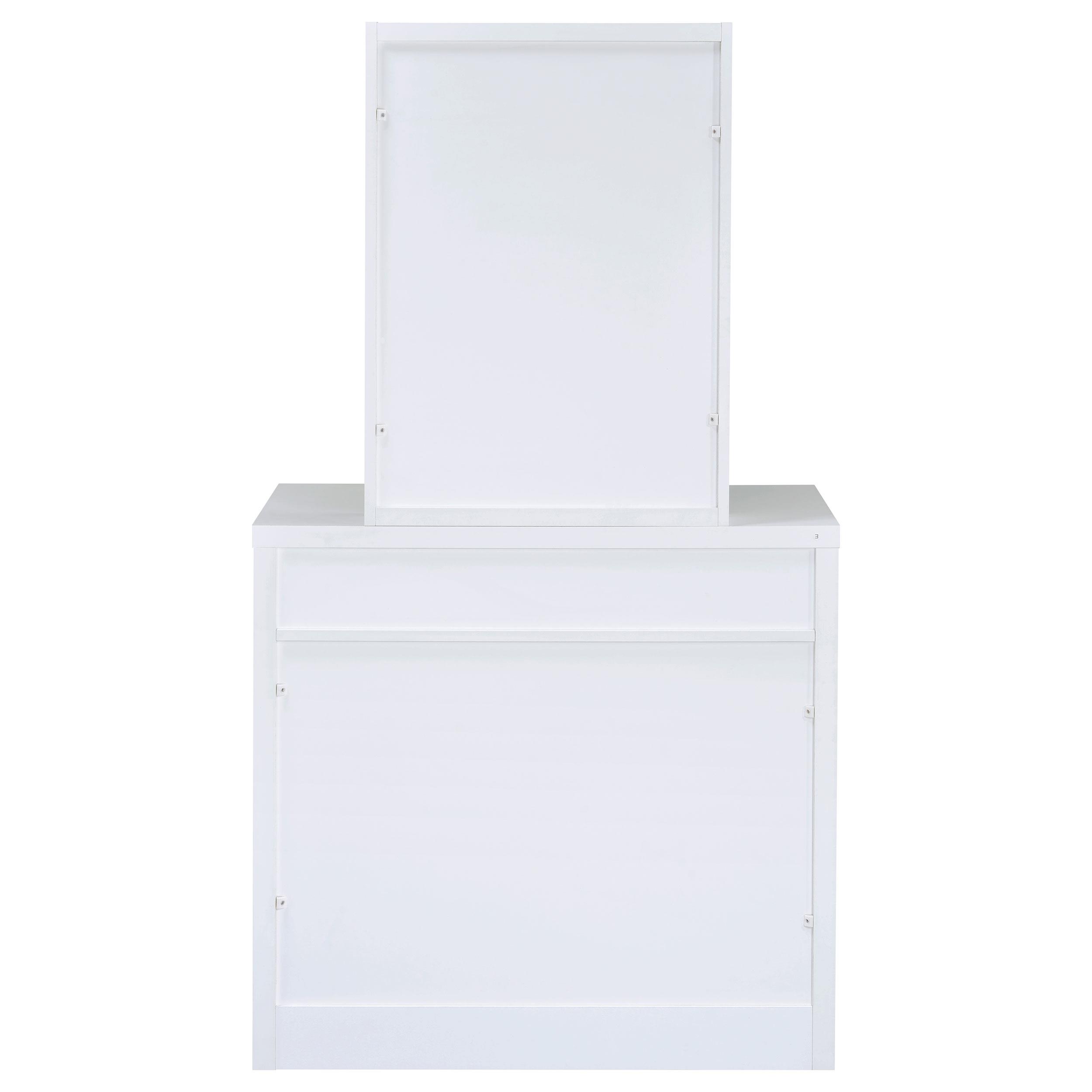 Model: 300290 | Coaster Harvey Vanity Set with Lift-Top Stool White