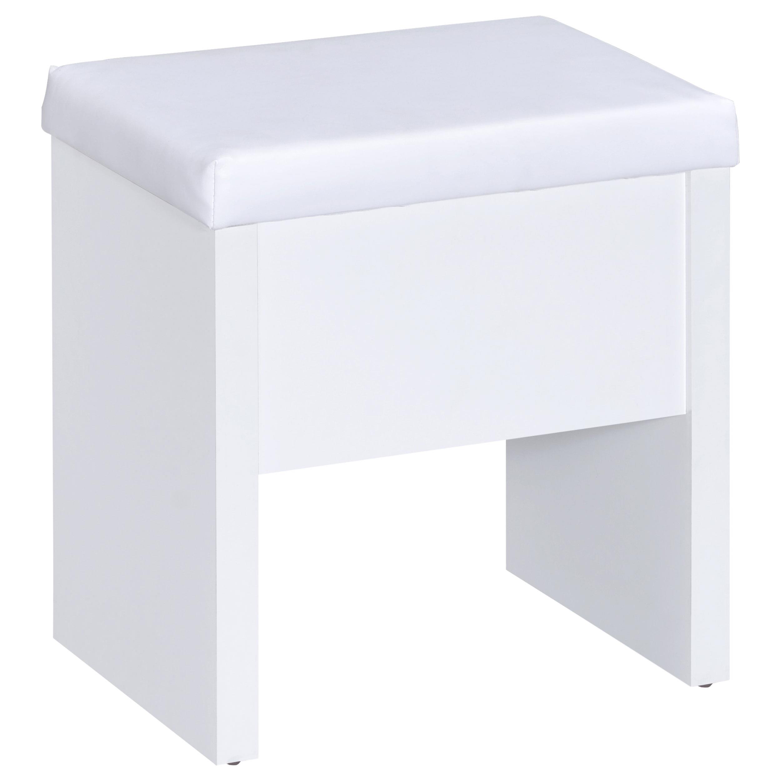Model: 300290 | Coaster Harvey Vanity Set with Lift-Top Stool White