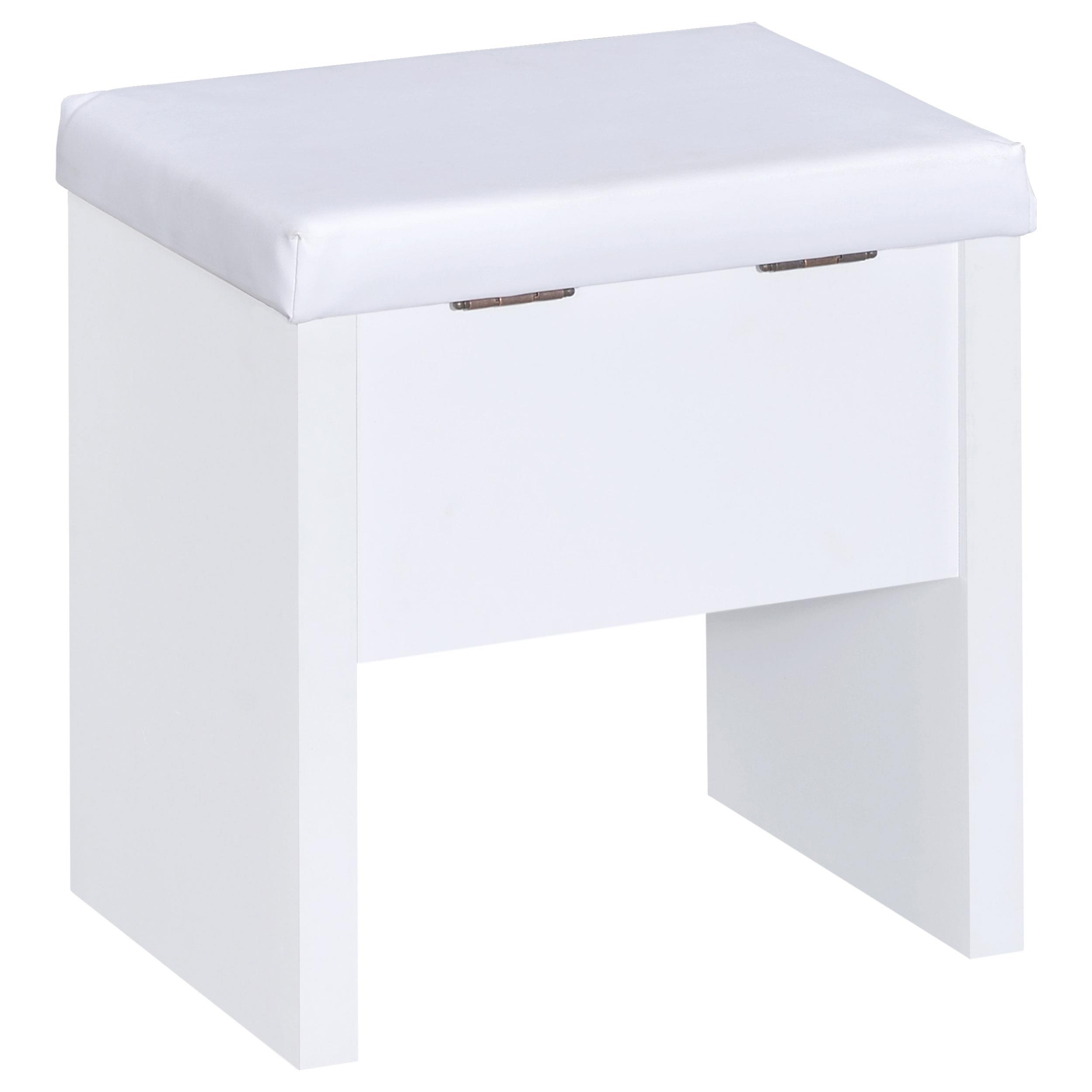 Model: 300290 | Coaster Harvey Vanity Set with Lift-Top Stool White