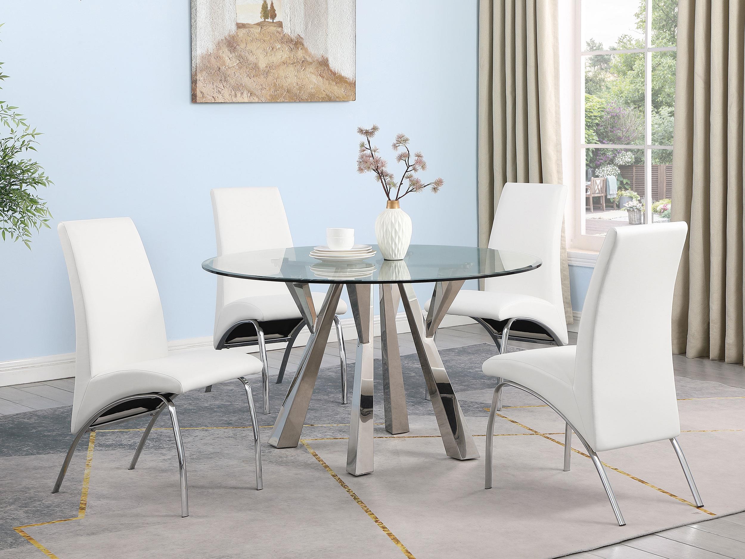 Model: 121572 | Coaster Bishop Upholstered Dining Side Chair White (Set of 2)