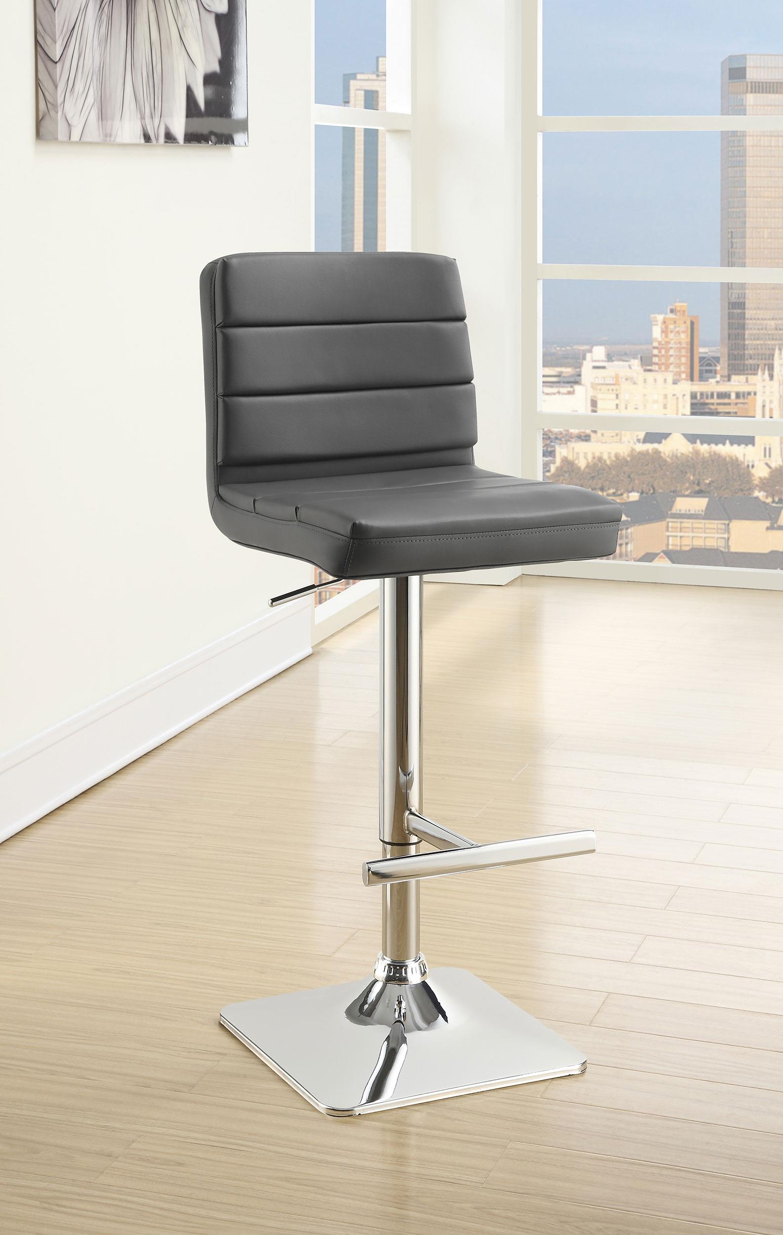 Model: 120696 | Coaster Bianca Upholstered Adjustable Bar Stool Grey (Set of 2)