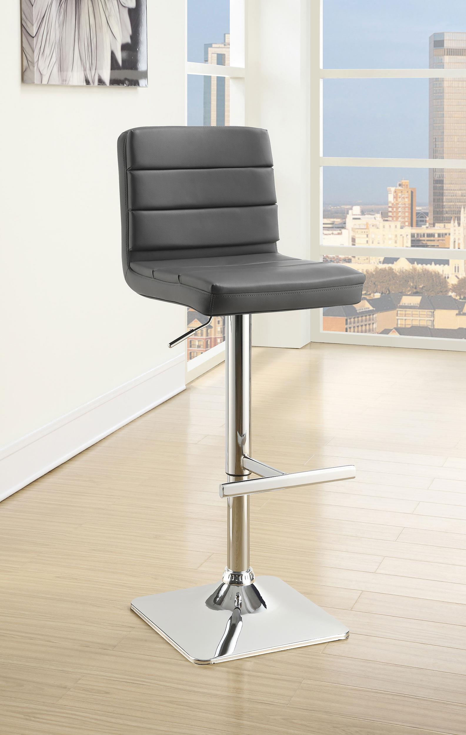 Model: 120696 | Coaster Bianca Upholstered Adjustable Bar Stool Grey (Set of 2)