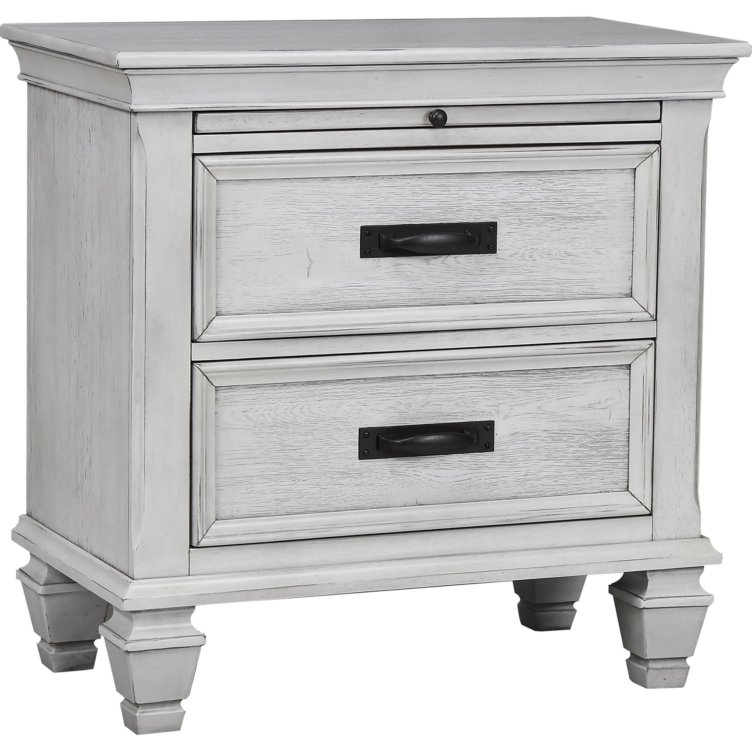 Coaster Franco 2-drawer Nightstand Distressed White
