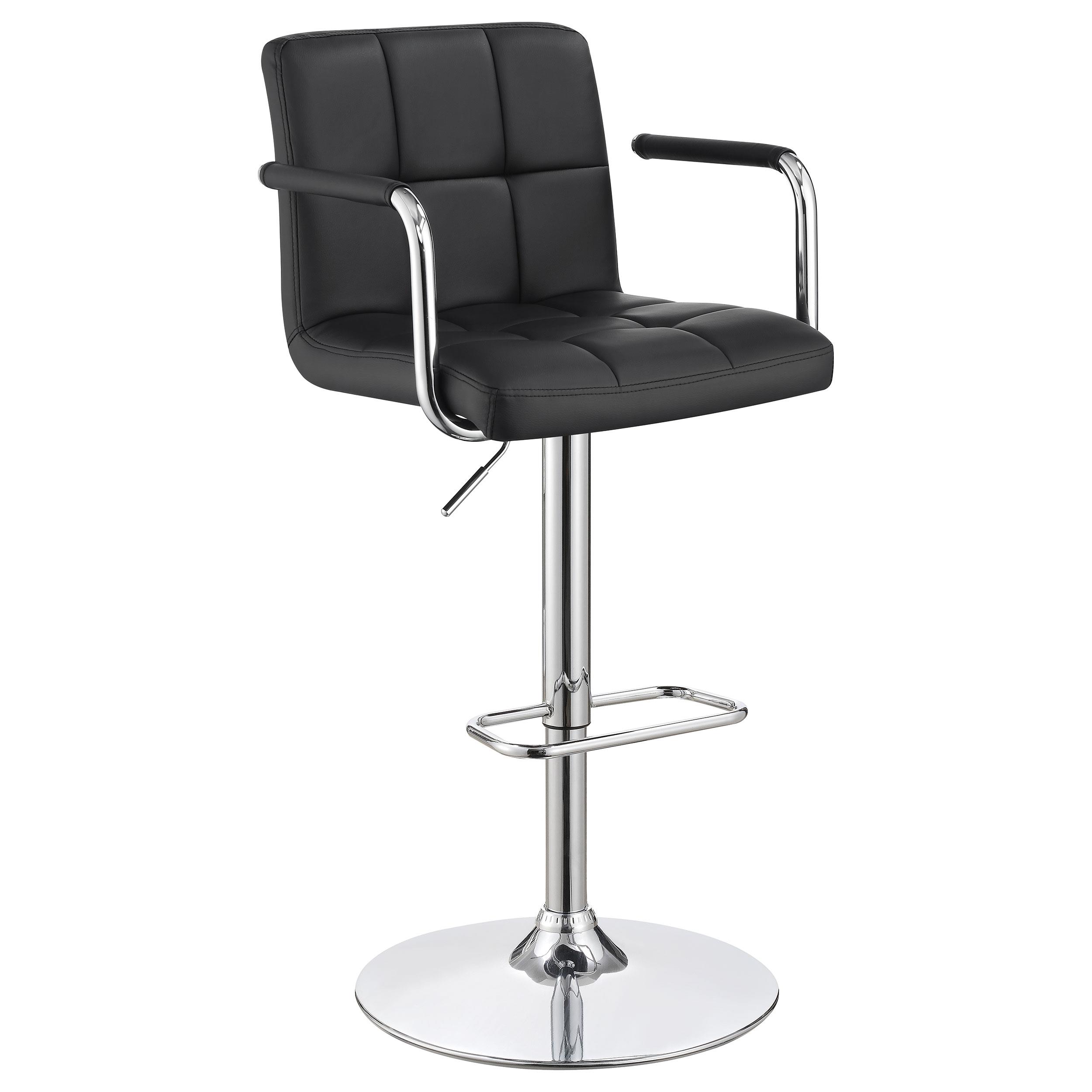 Coaster Palomar Adjustable Height Bar Stool Black and Chrome