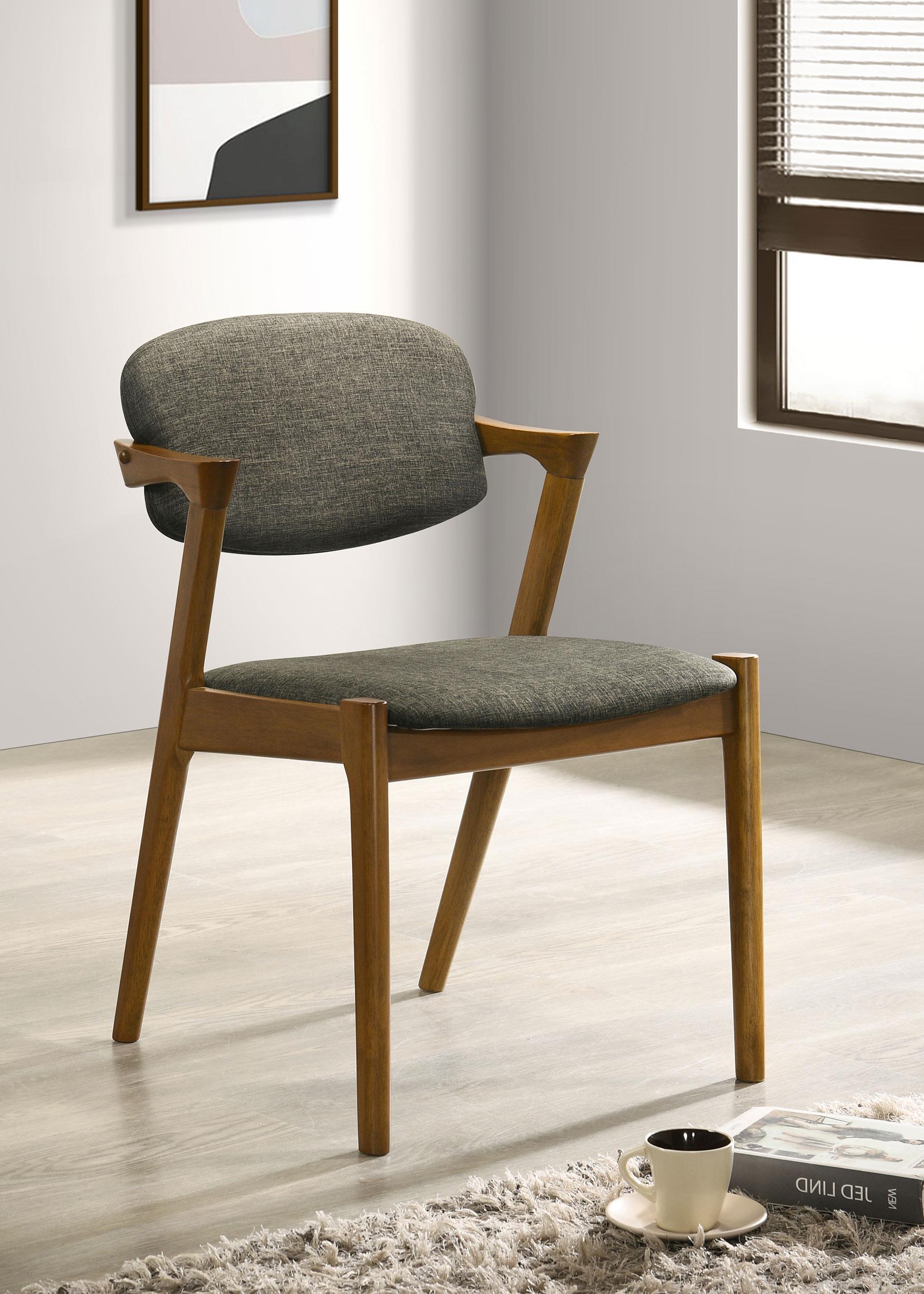 Model: 105352 | Coaster Malone Padded Wood Dining Arm Chair Dark Walnut (Set of 2)