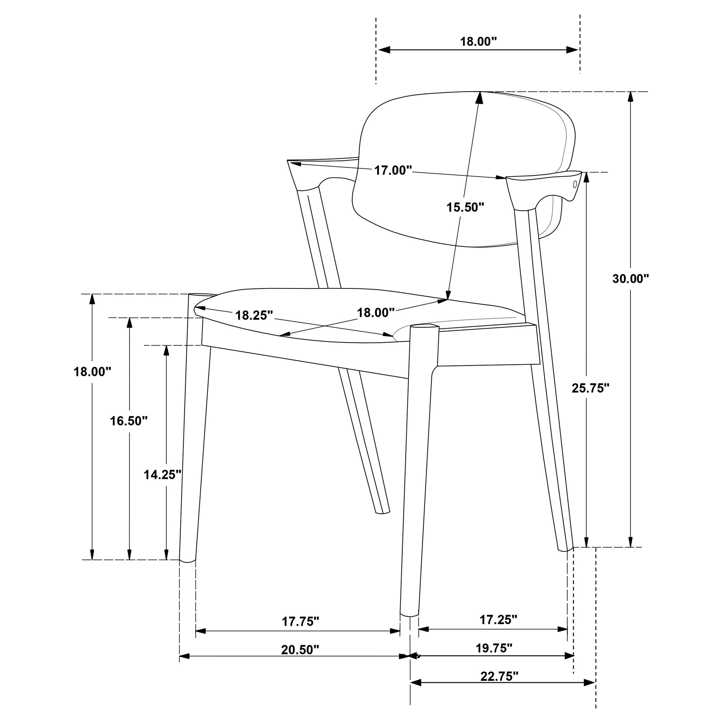 Model: 105352 | Coaster Malone Padded Wood Dining Arm Chair Dark Walnut (Set of 2)