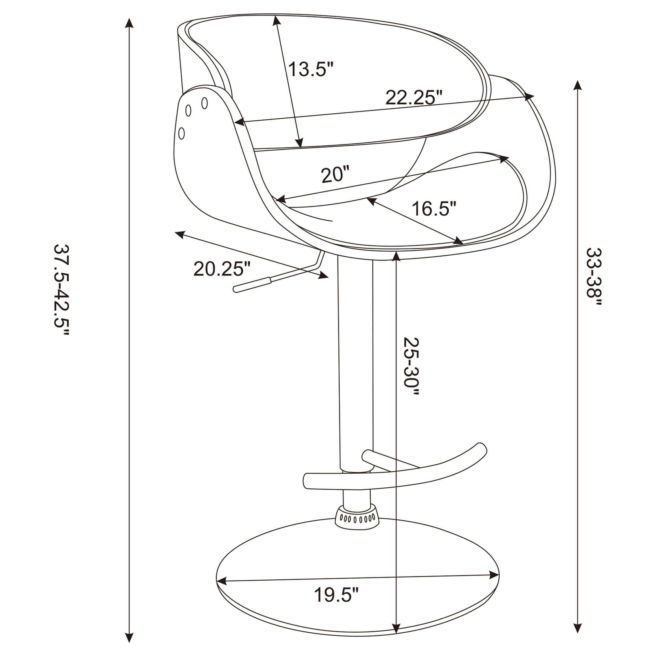 Model: 104966 | Coaster Dana Adjustable Bar Stool Ecru and Chrome