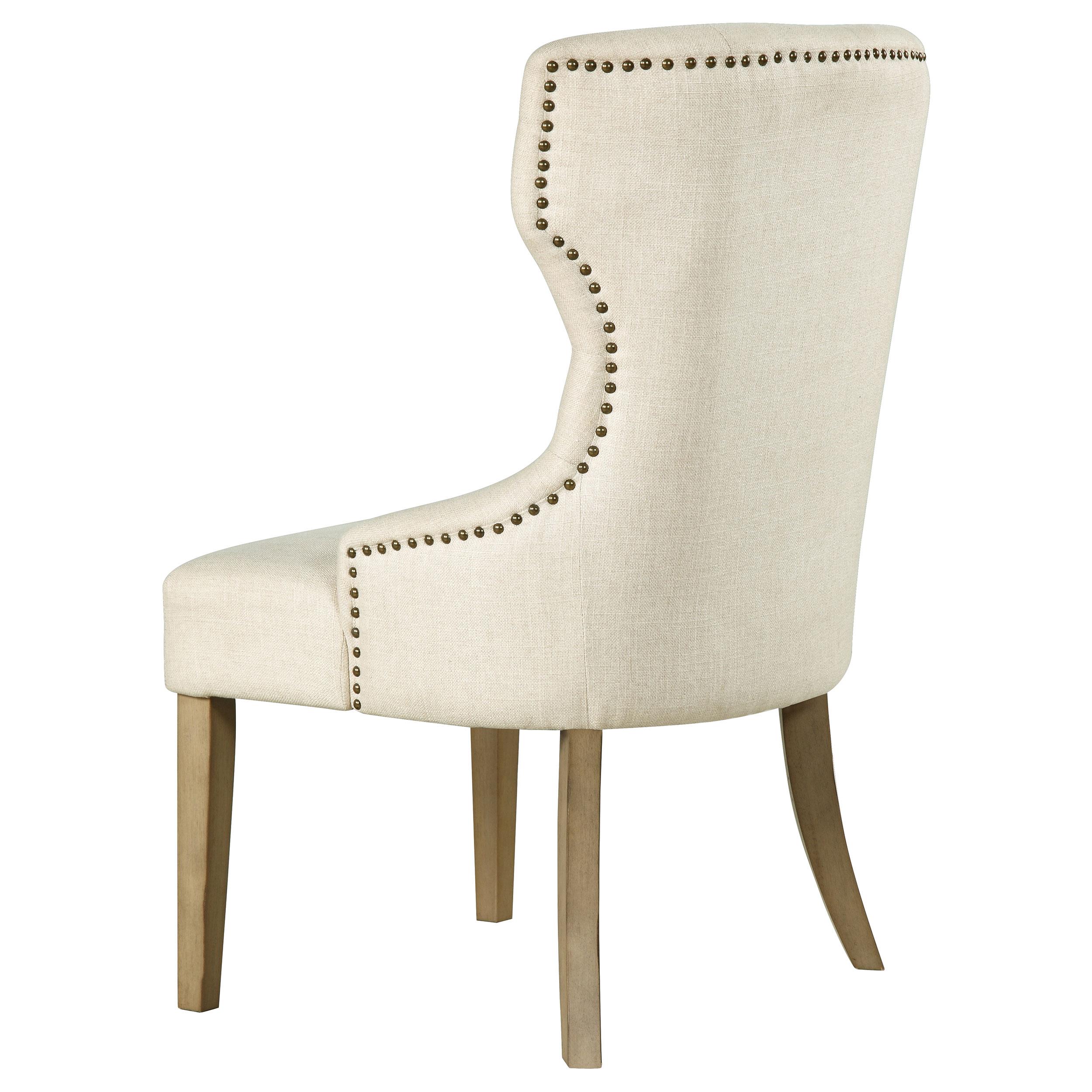 Model: 104507 | Coaster Baney Tufted Upholstered Dining Chair Beige and Rustic Grey