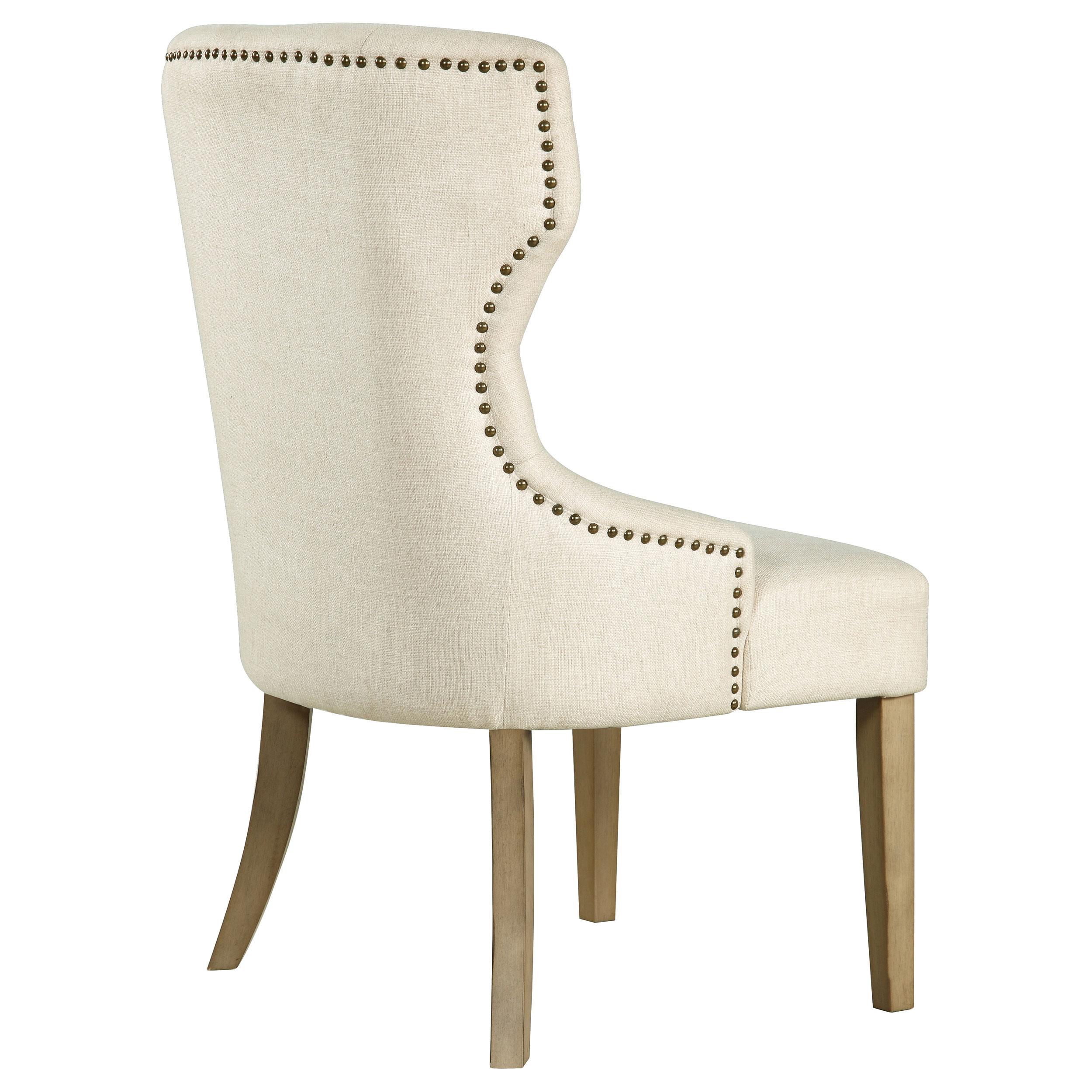 Model: 104507 | Coaster Baney Tufted Upholstered Dining Chair Beige and Rustic Grey
