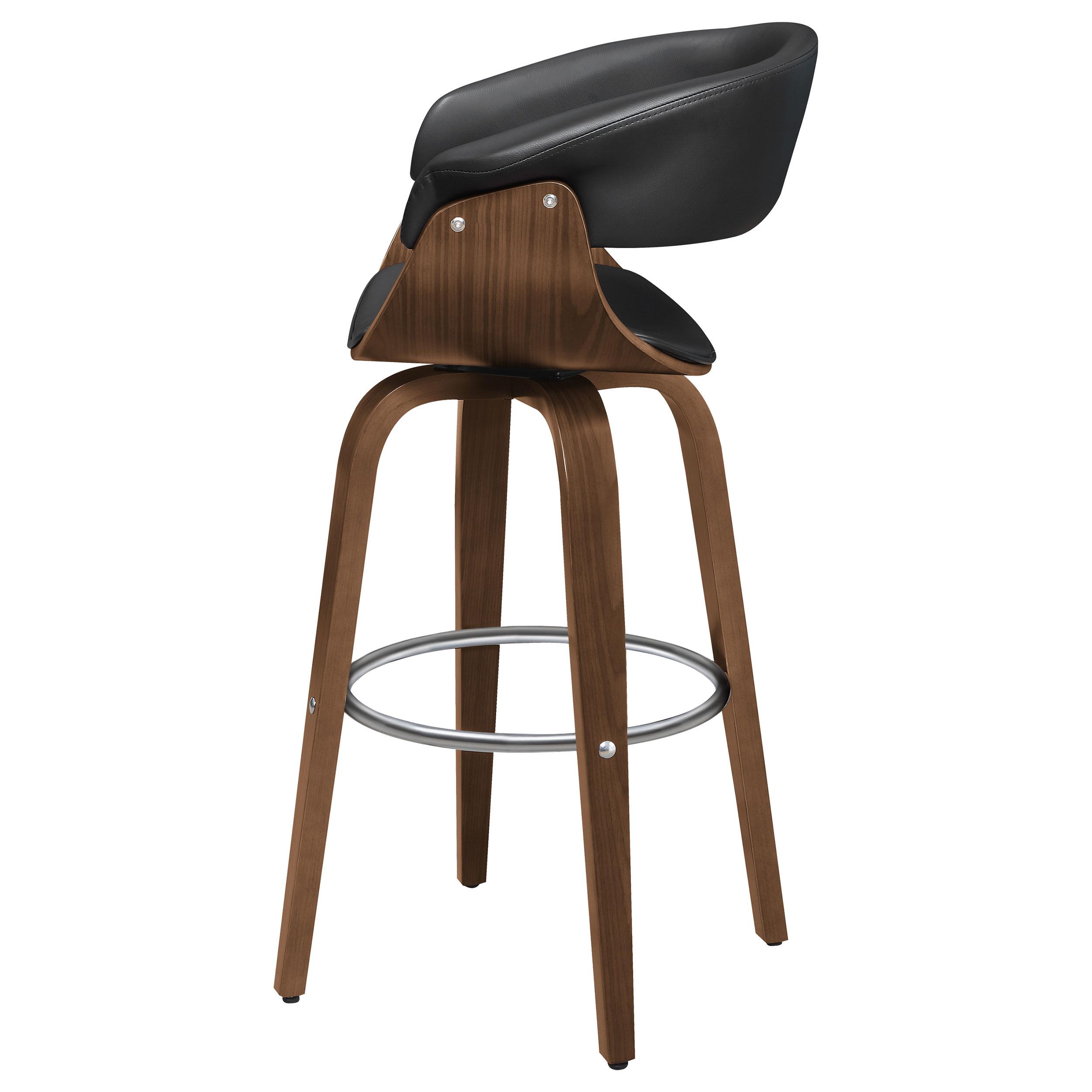 Model: 100205 | Coaster Zion Upholstered Swivel Bar Stool Walnut and Black