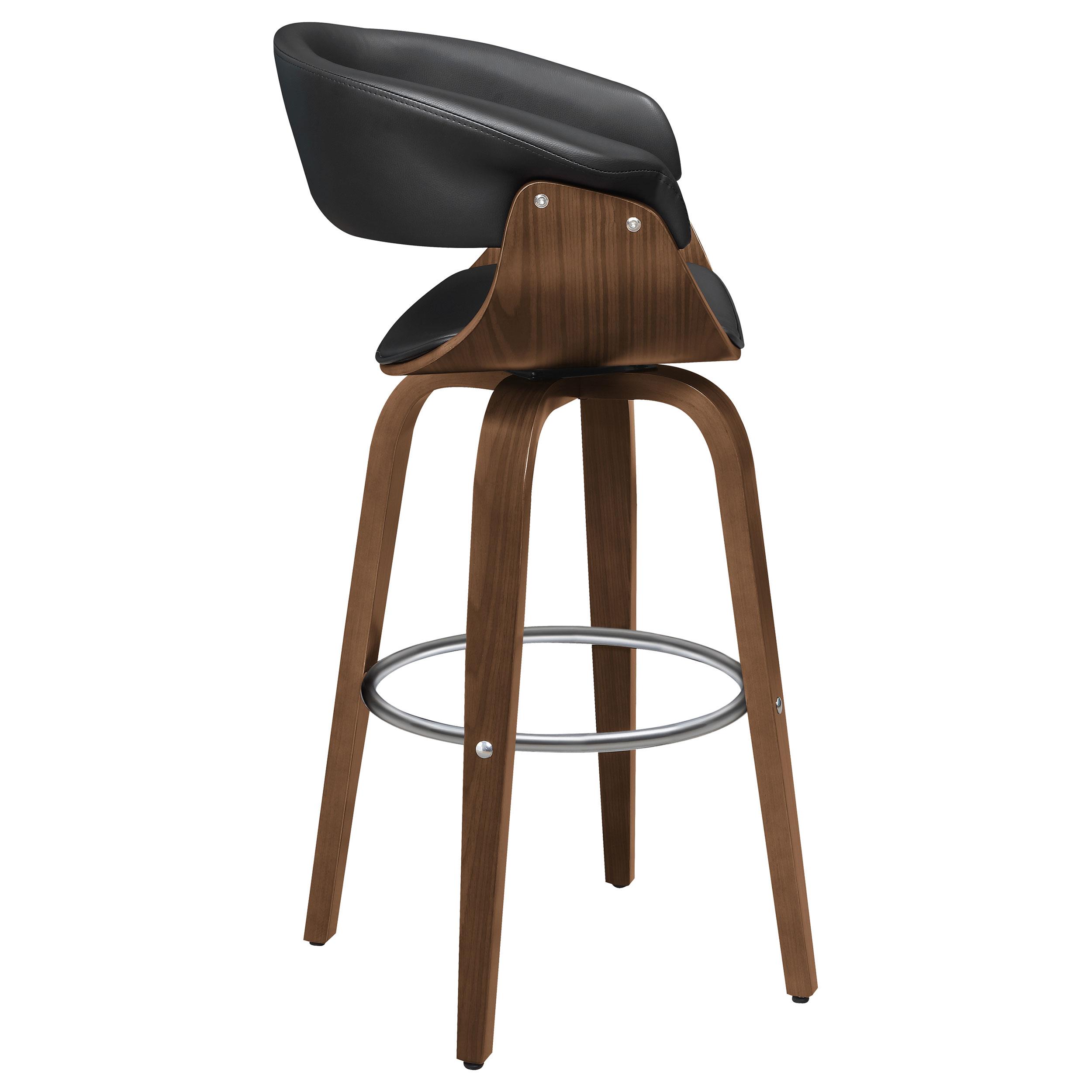 Model: 100205 | Coaster Zion Upholstered Swivel Bar Stool Walnut and Black