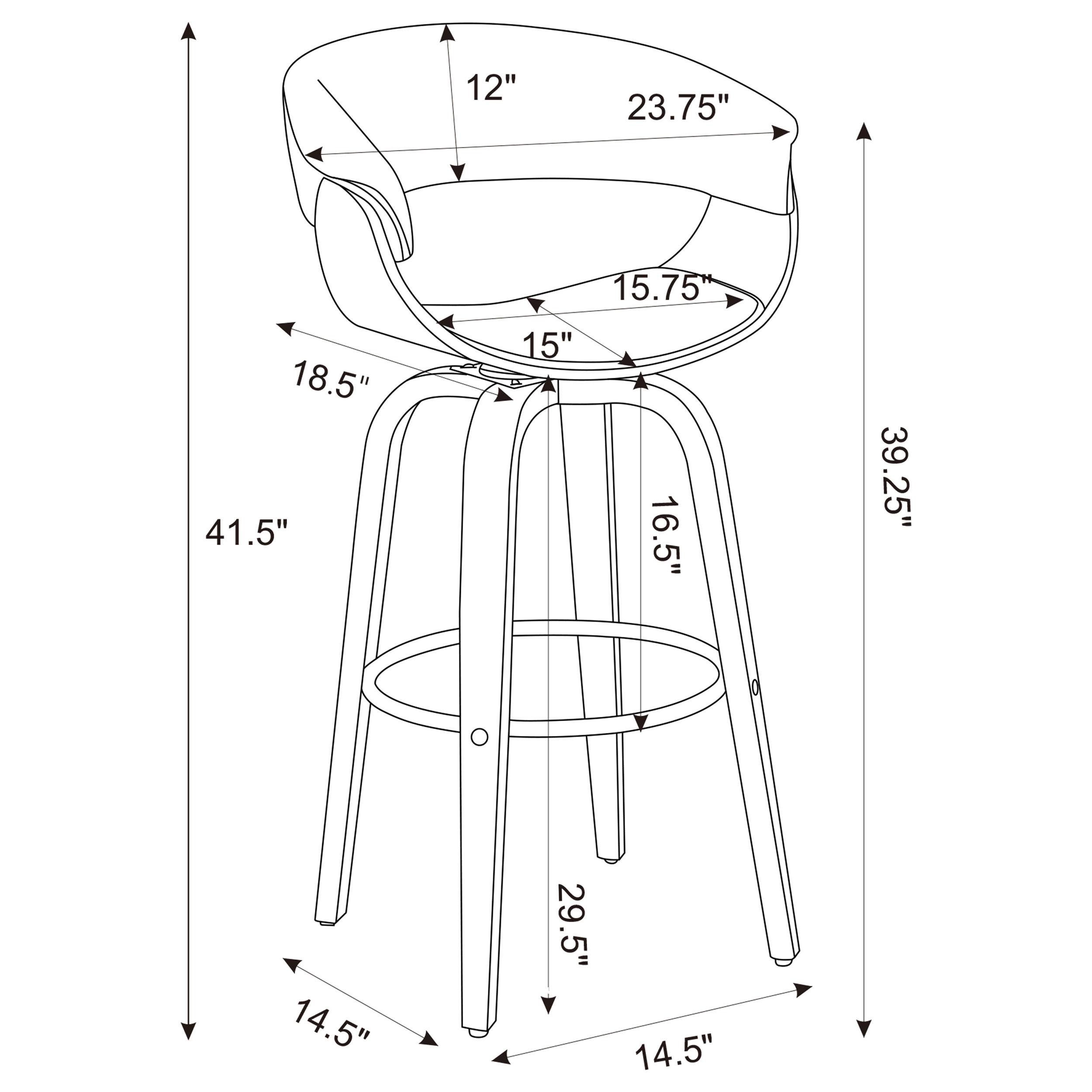 Model: 100205 | Coaster Zion Upholstered Swivel Bar Stool Walnut and Black