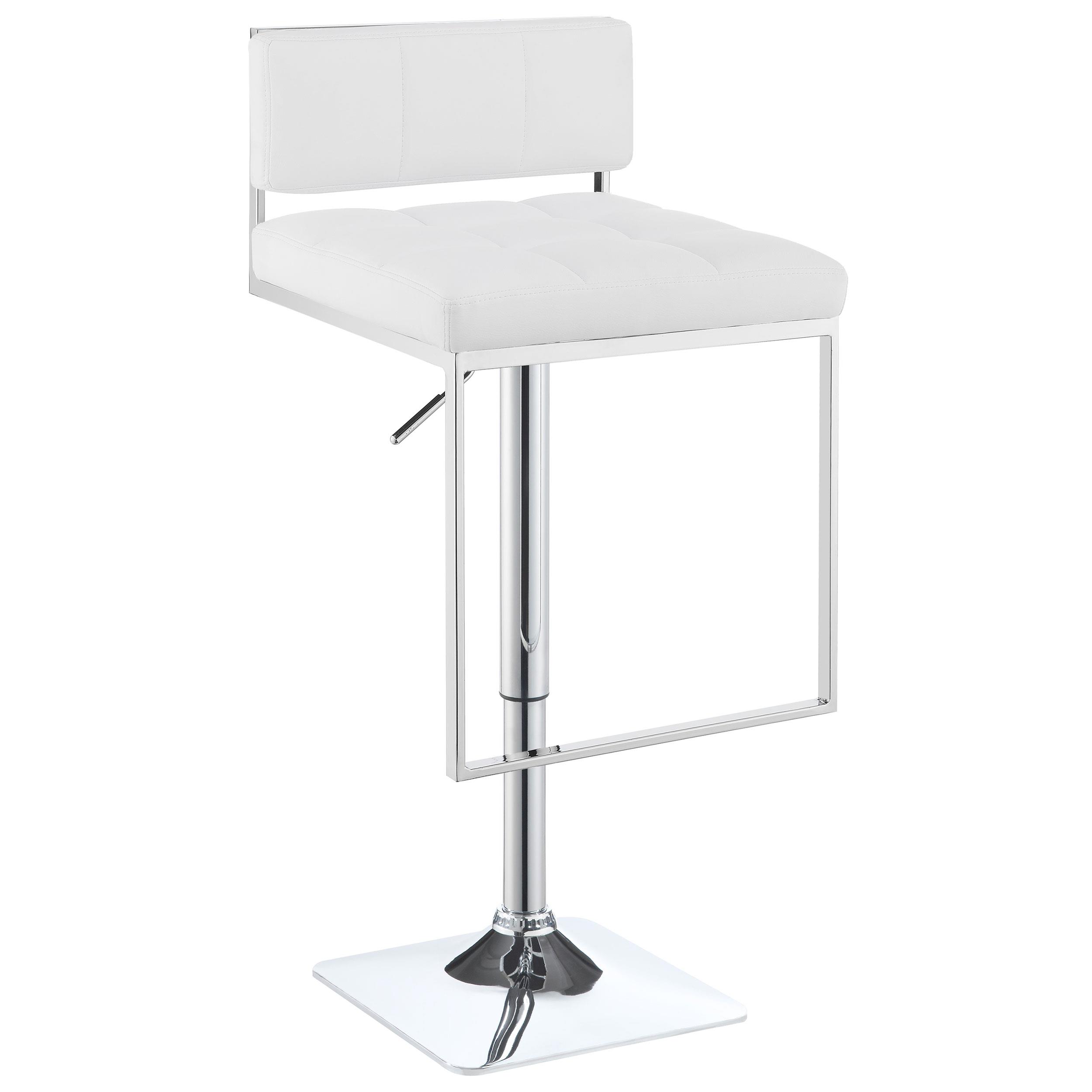 Coaster Alameda Adjustable Bar Stool Chrome and White