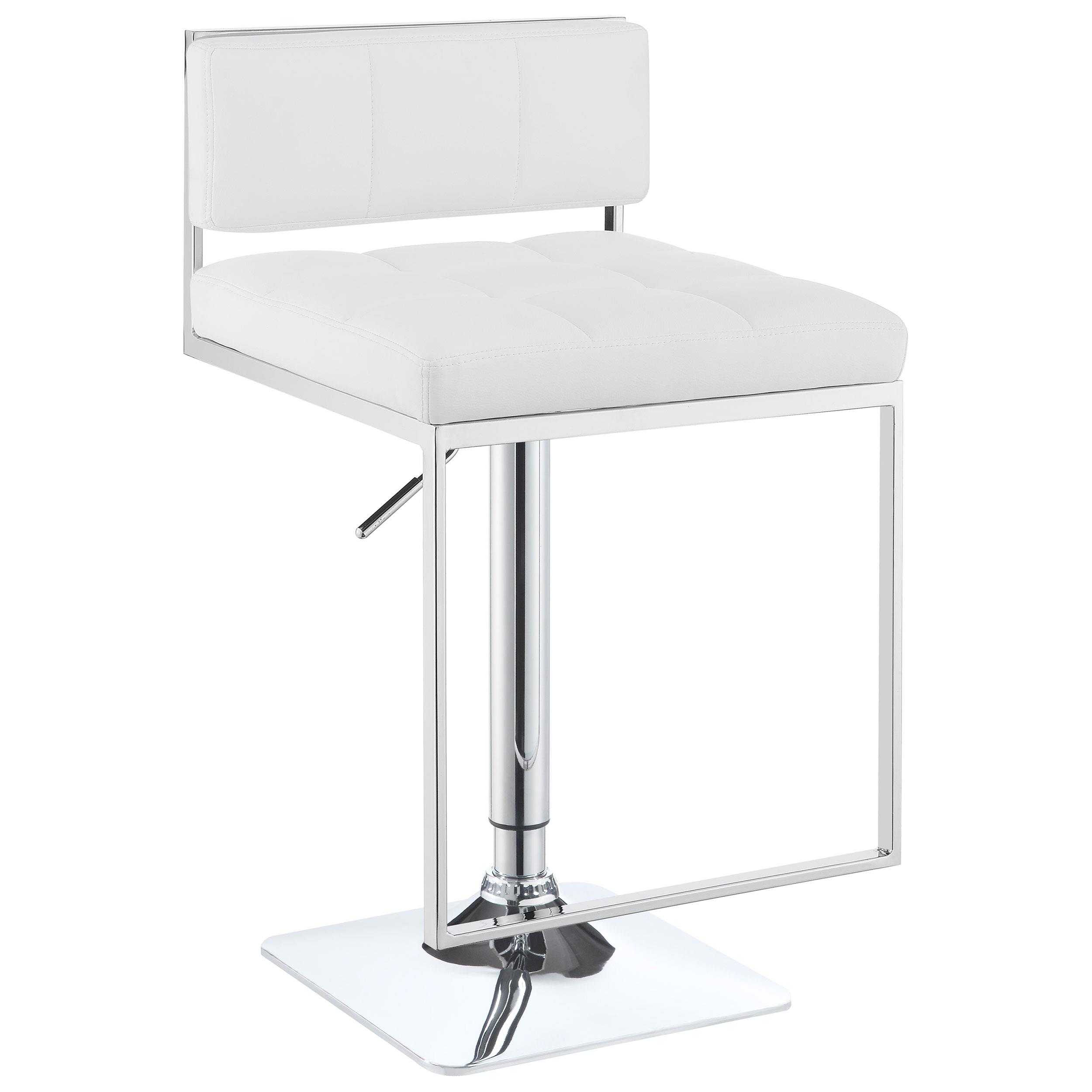 Model: 100193 | Coaster Alameda Adjustable Bar Stool Chrome and White