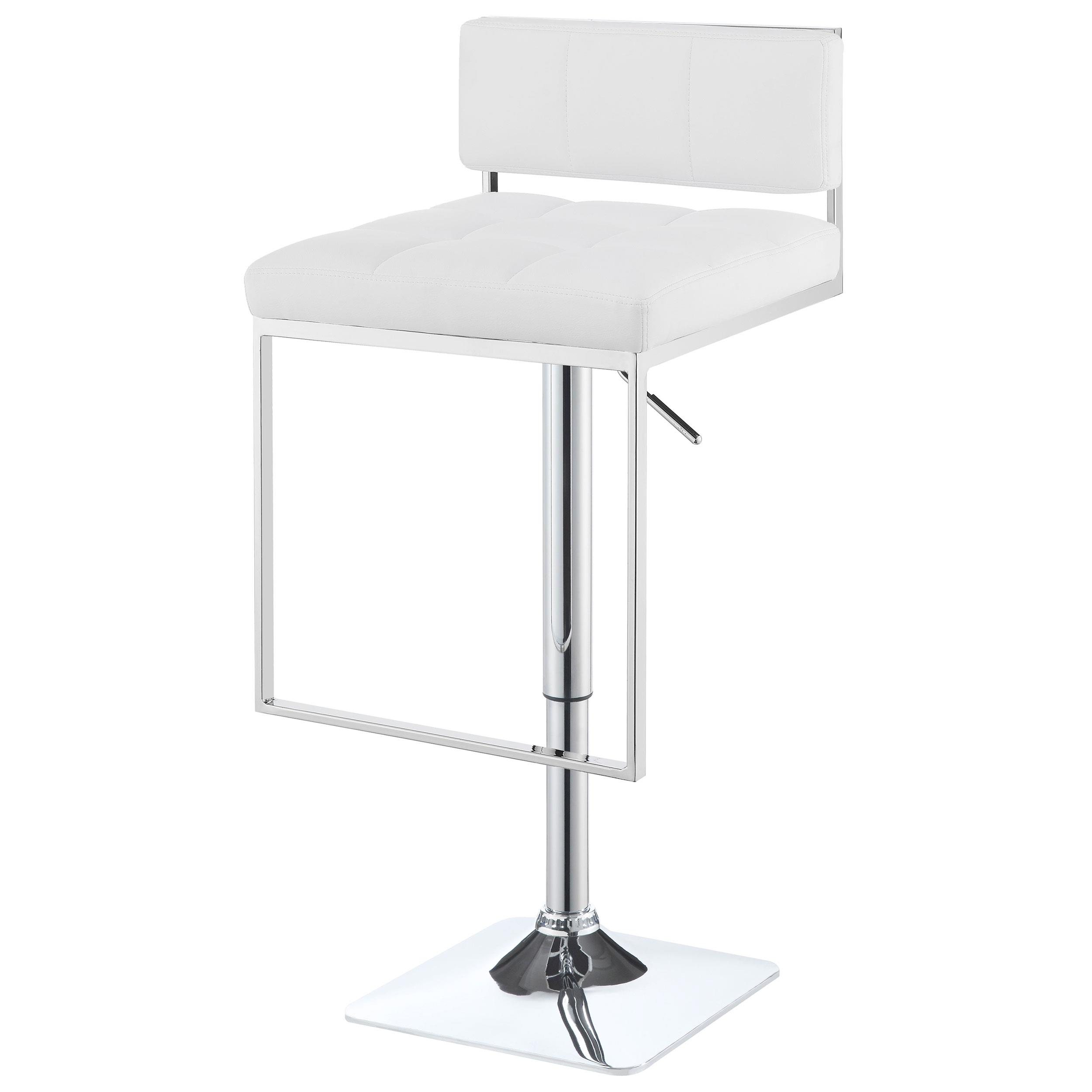 Model: 100193 | Coaster Alameda Adjustable Bar Stool Chrome and White
