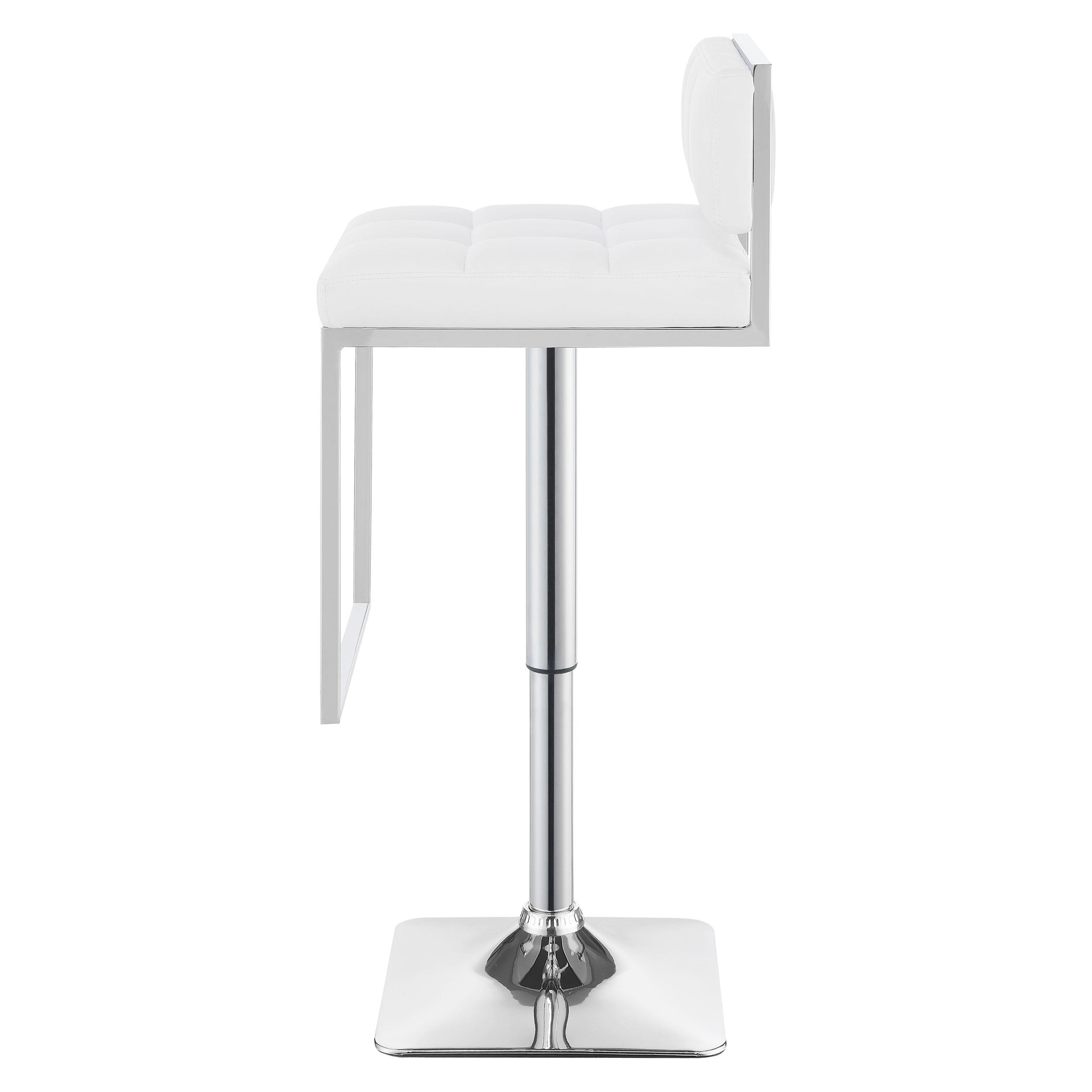 Model: 100193 | Coaster Alameda Adjustable Bar Stool Chrome and White
