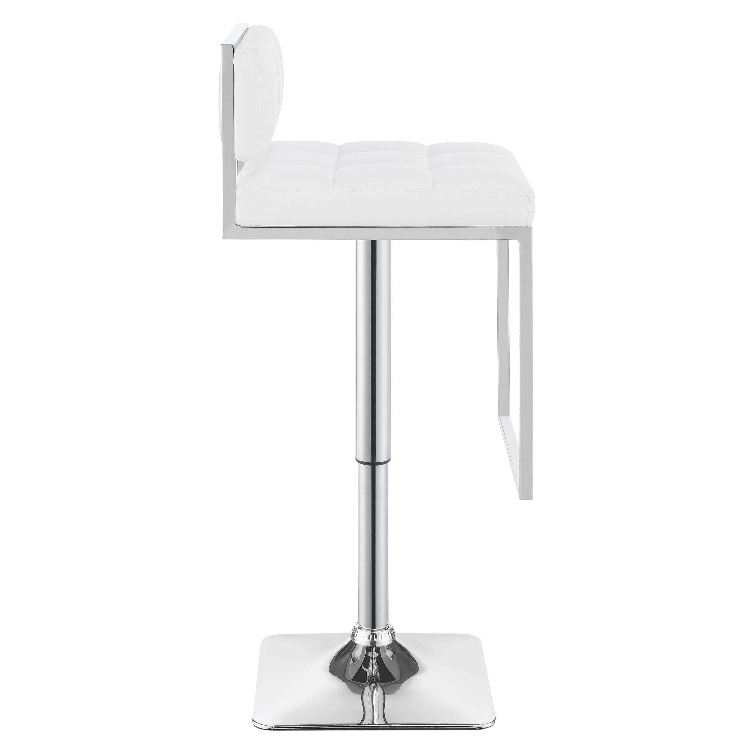 Model: 100193 | Coaster Alameda Adjustable Bar Stool Chrome and White