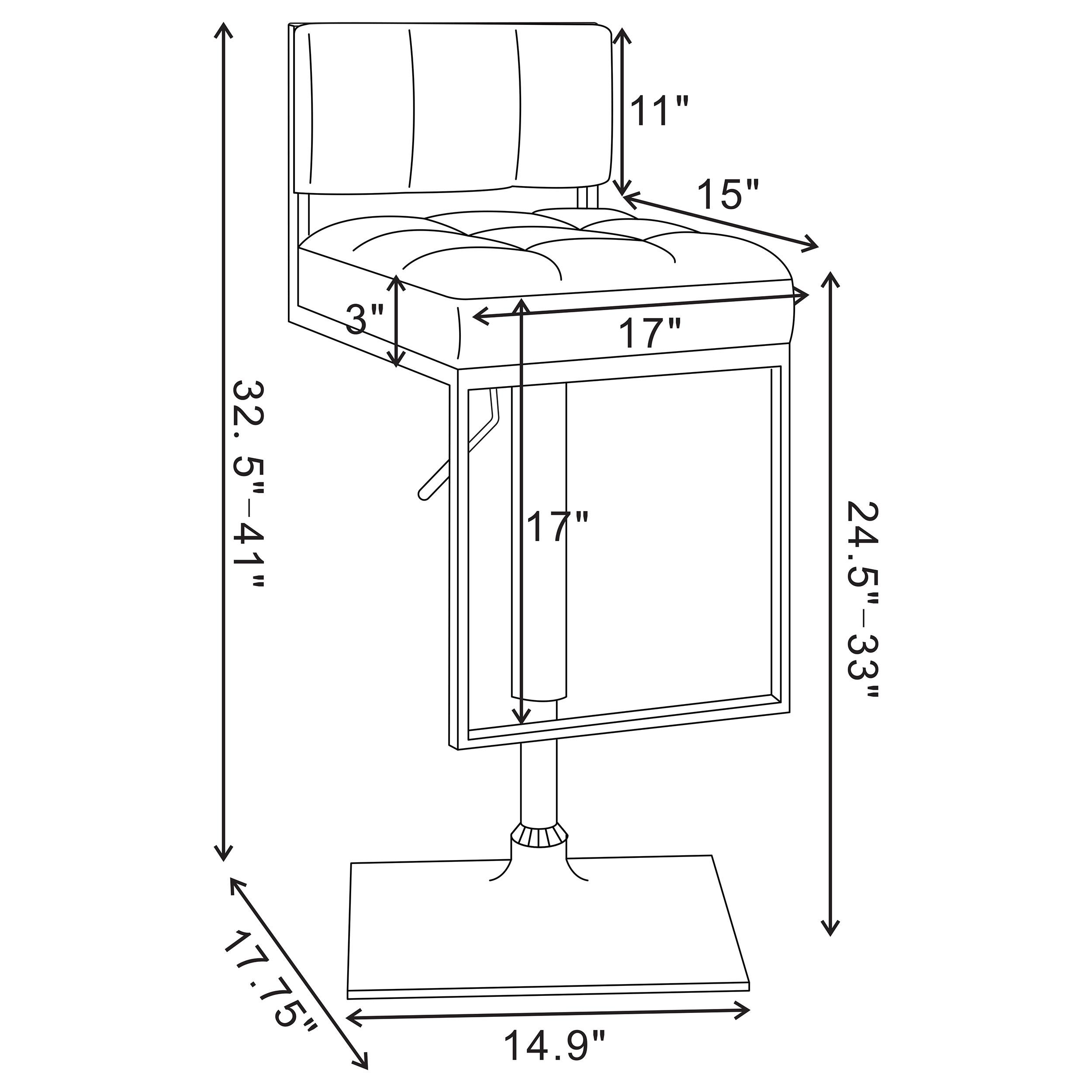 Model: 100193 | Coaster Alameda Adjustable Bar Stool Chrome and White