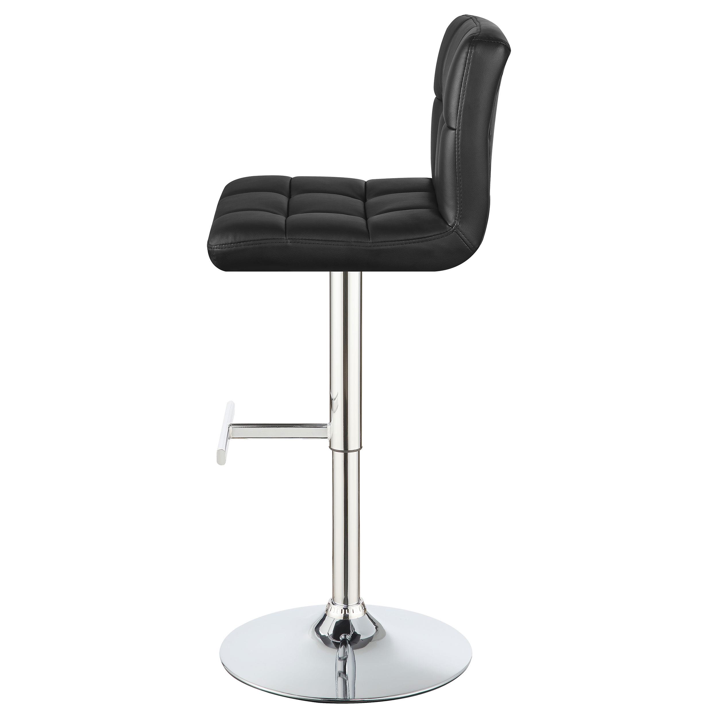 Model: 102554 | Coaster Lenny Upholstered Adjustable Bar Stool Black (Set of 2)