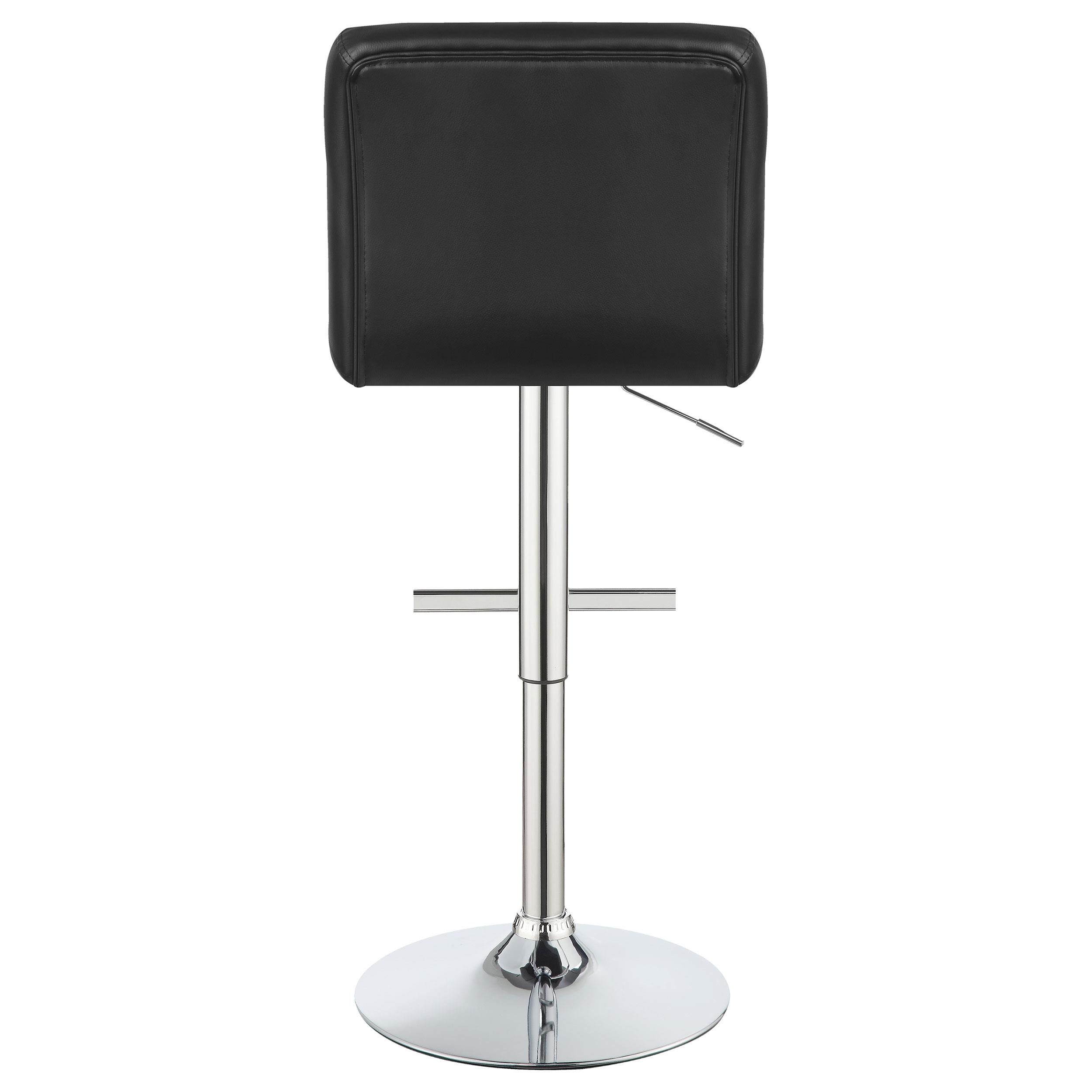 Model: 102554 | Coaster Lenny Upholstered Adjustable Bar Stool Black (Set of 2)