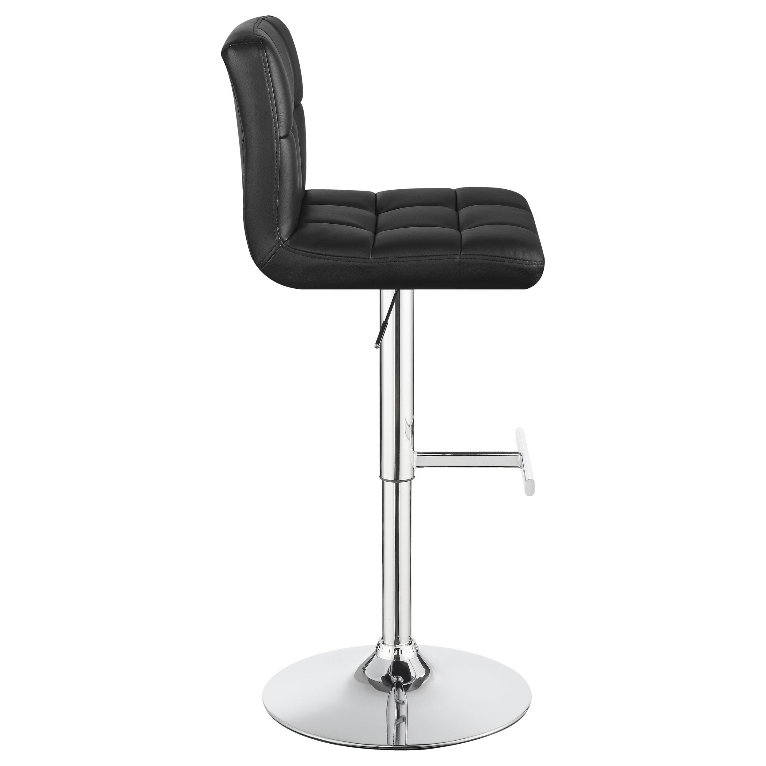 Model: 102554 | Coaster Lenny Upholstered Adjustable Bar Stool Black (Set of 2)