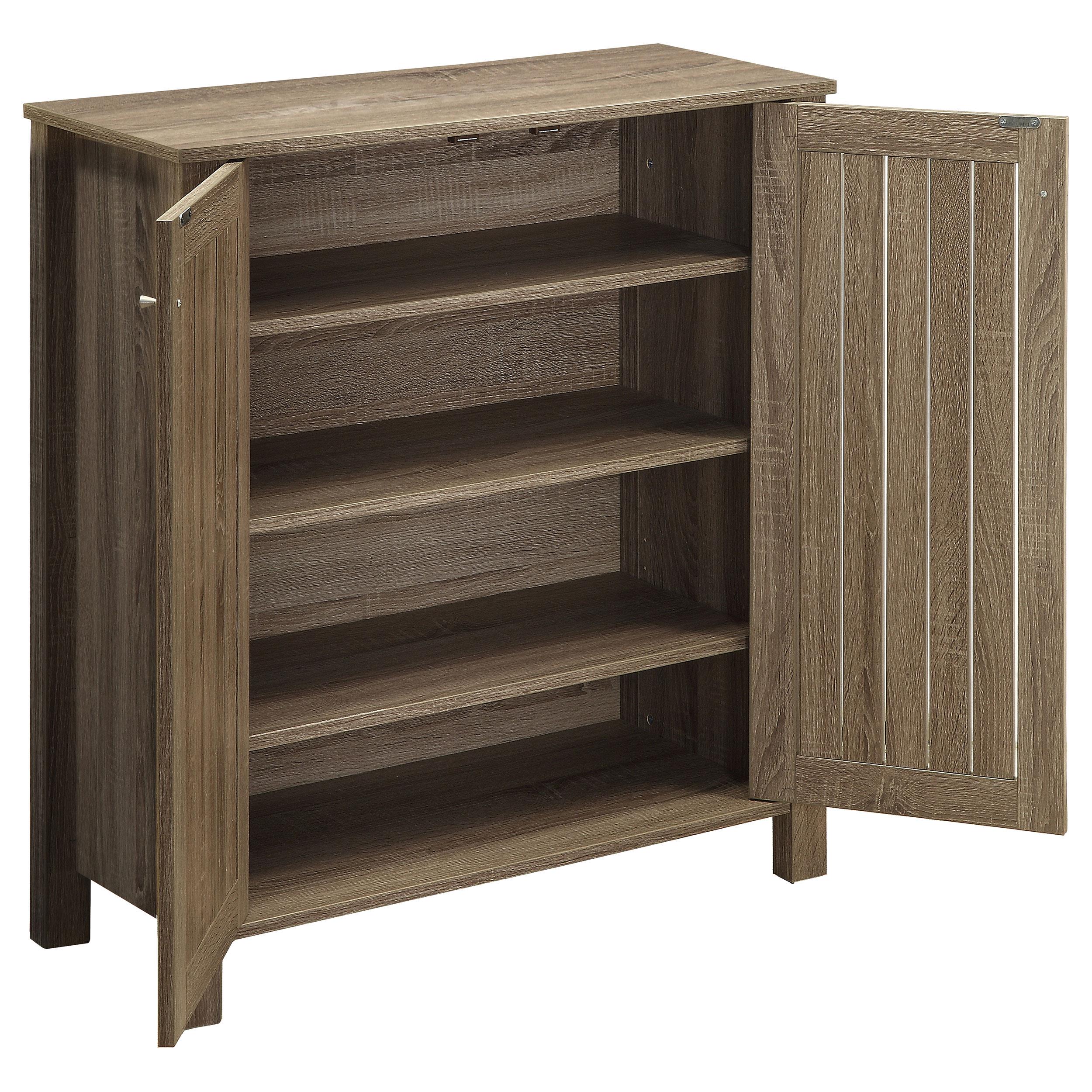 Model: 950551 | Coaster Marisa 4-shelf Engineered Wood Shoe Cabinet Dark Taupe