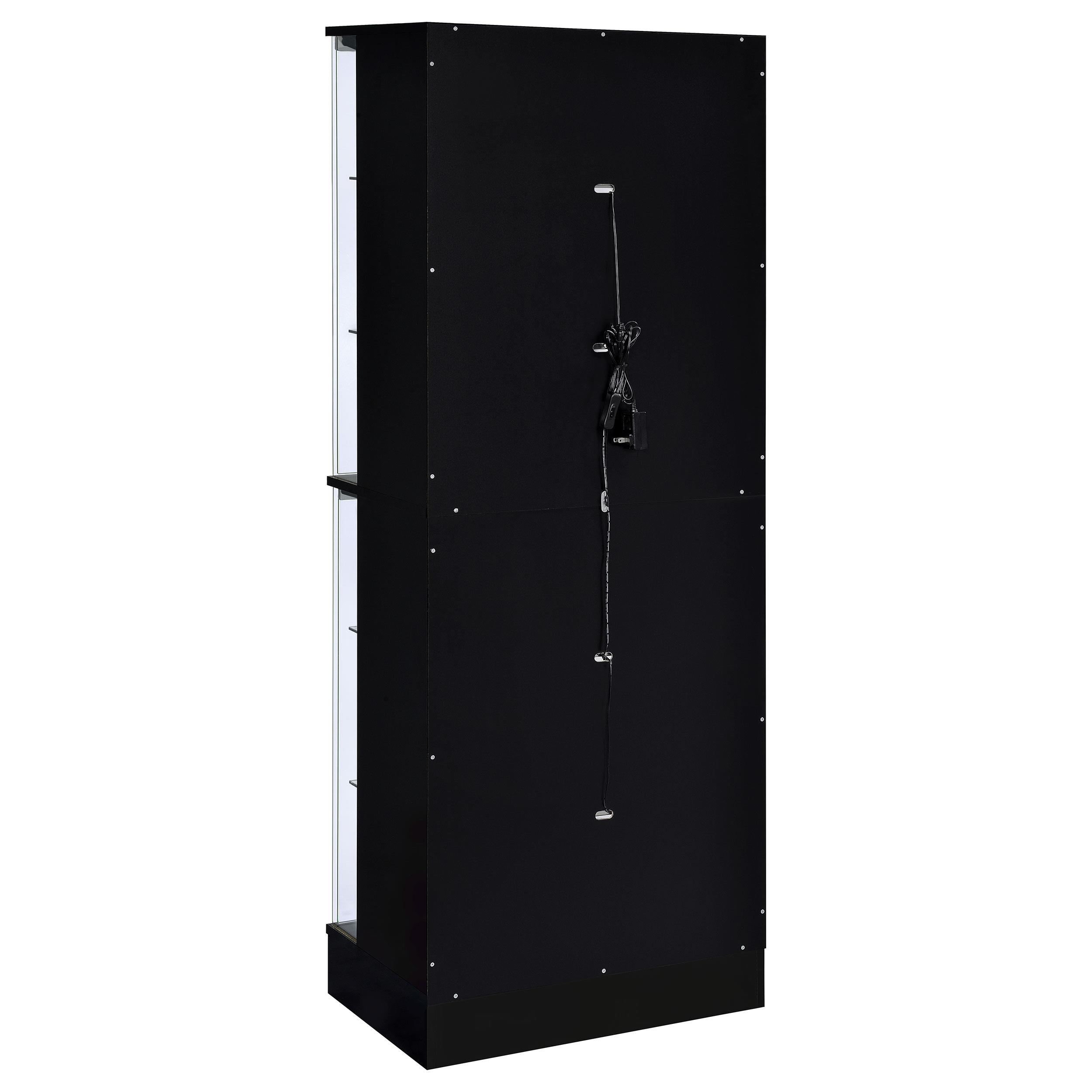 Model: 950398 | Coaster Cabra 4-door LED Curio Display Cabinet Black High Gloss