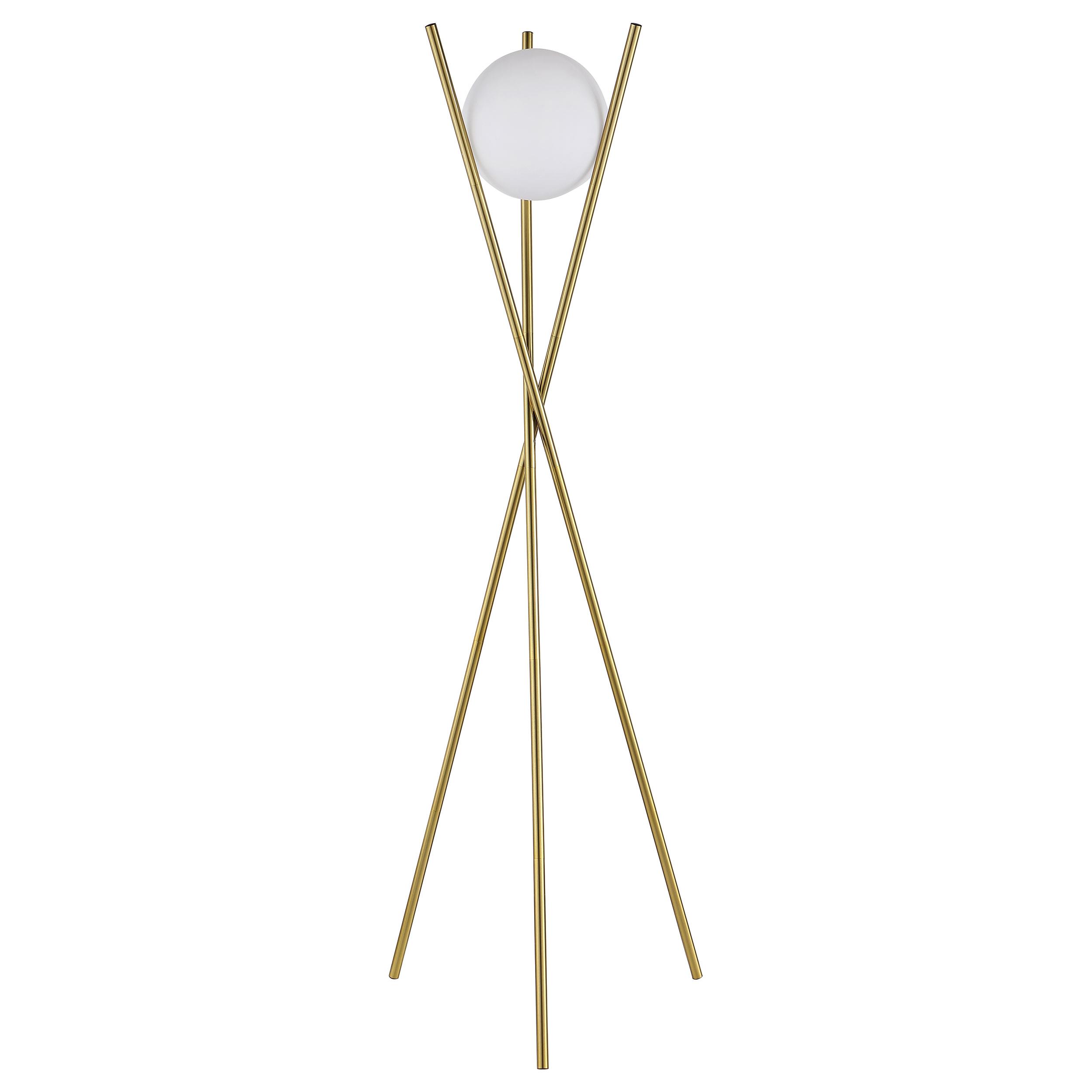 Model: 920218 | Coaster Yamileth 65-inch Spherical Bulb Metal Tripod Floor Lamp Gold