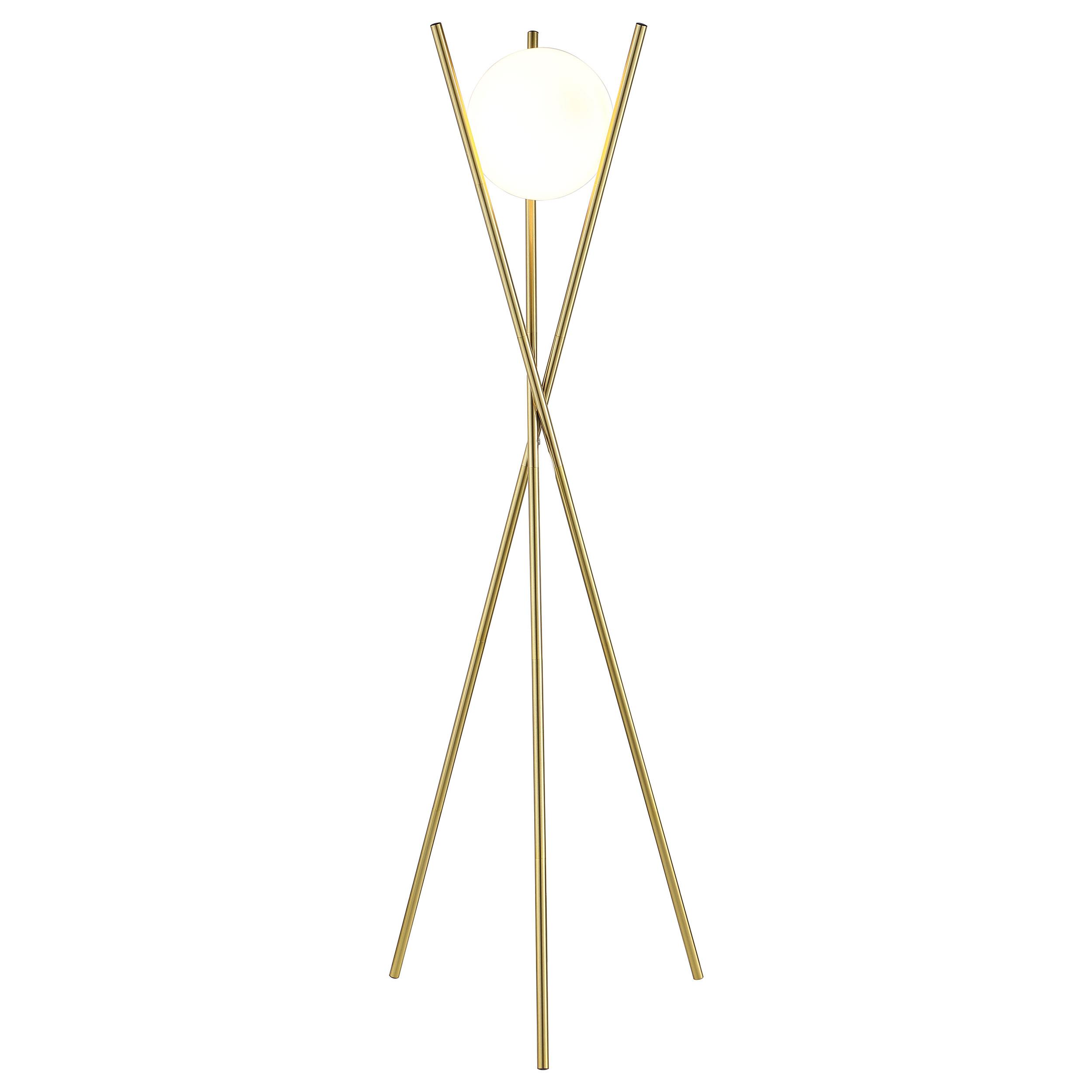Model: 920218 | Coaster Yamileth 65-inch Spherical Bulb Metal Tripod Floor Lamp Gold