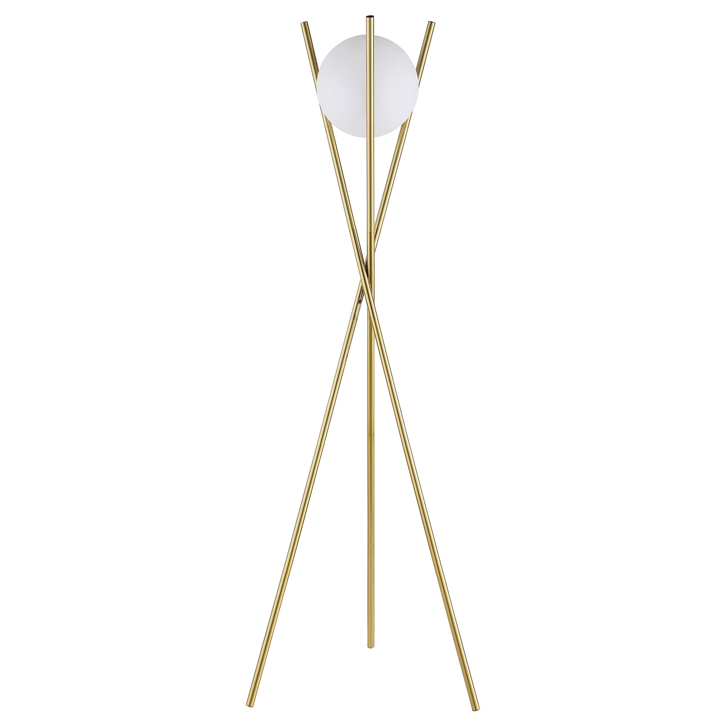 Model: 920218 | Coaster Yamileth 65-inch Spherical Bulb Metal Tripod Floor Lamp Gold