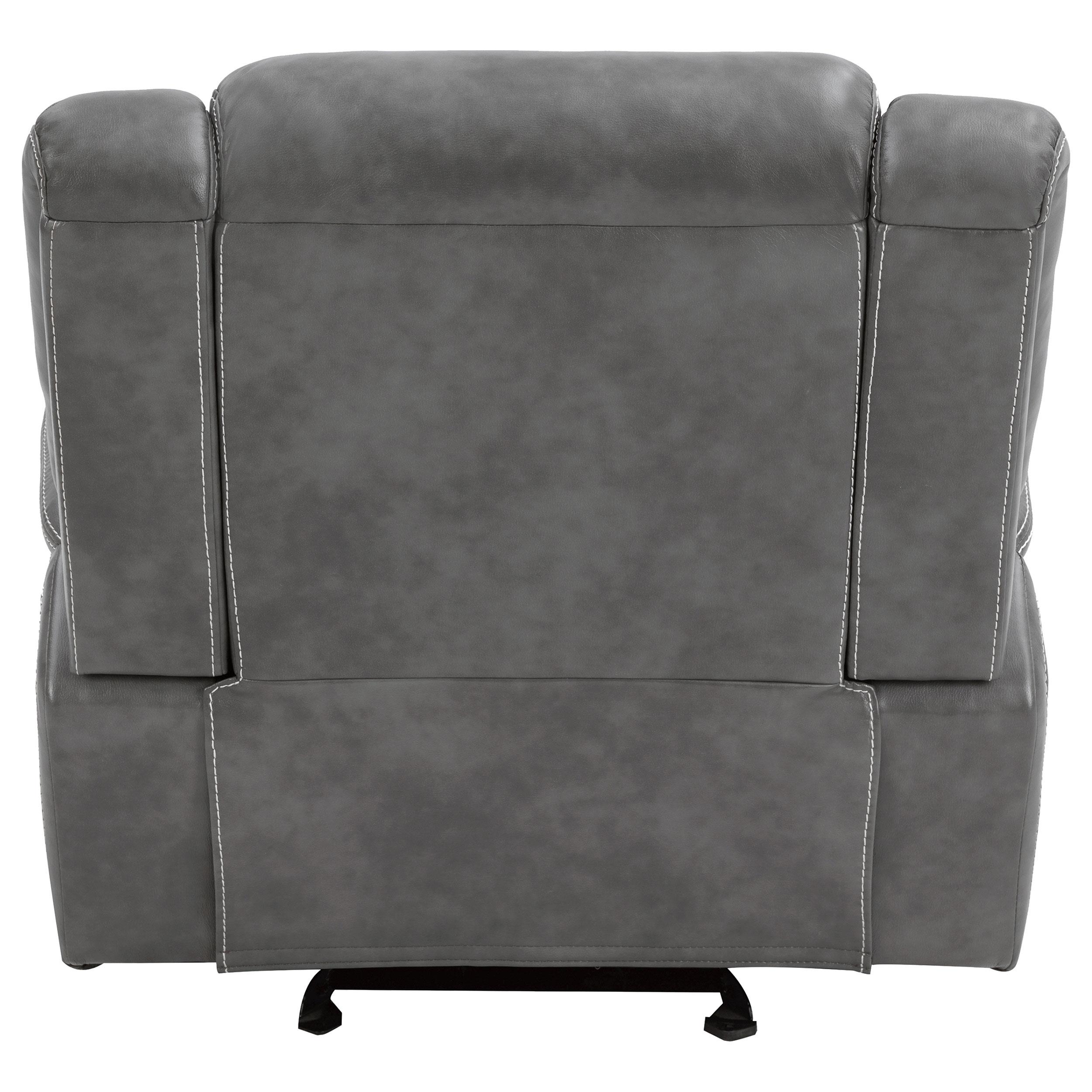 Model: 650356 | Coaster Conrad Upholstered Padded Arm Glider Recliner Grey