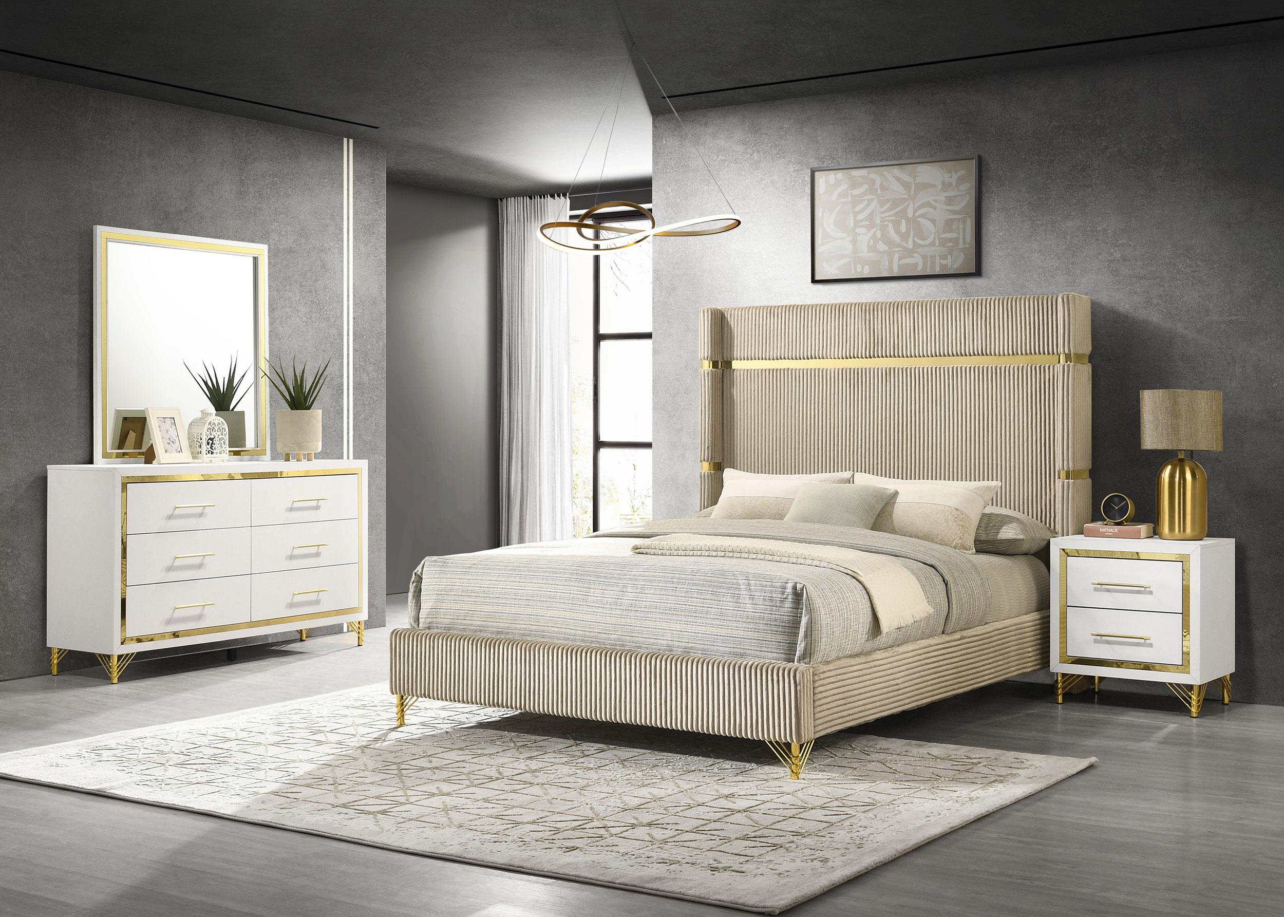 Coaster - 224731Q-S4 - Lucia 4-piece Queen Bedroom Set Beige and  White-224731Q-S4 | Reese Warehouse