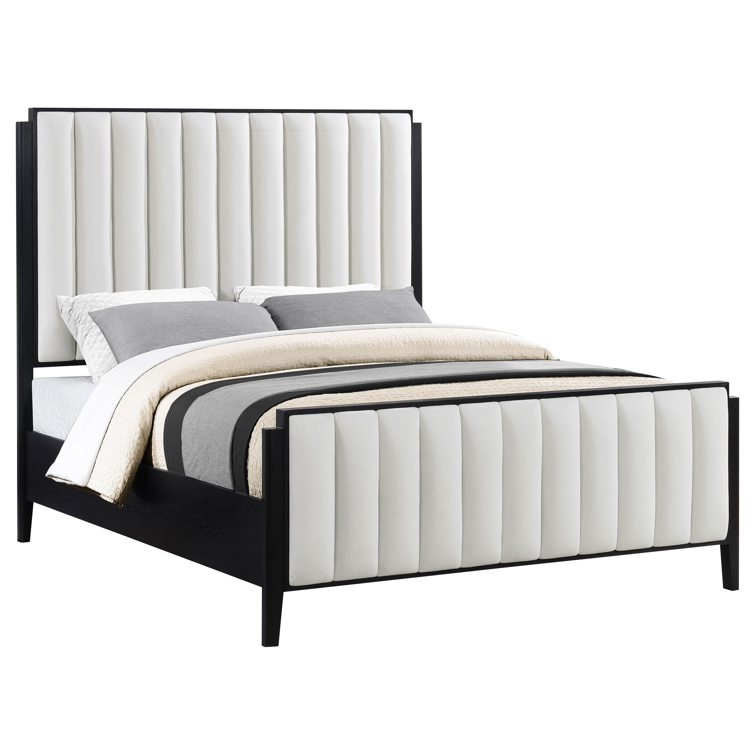 Model: 224710KW | Coaster Brookmead 60-inch Upholstered California King Bed Black