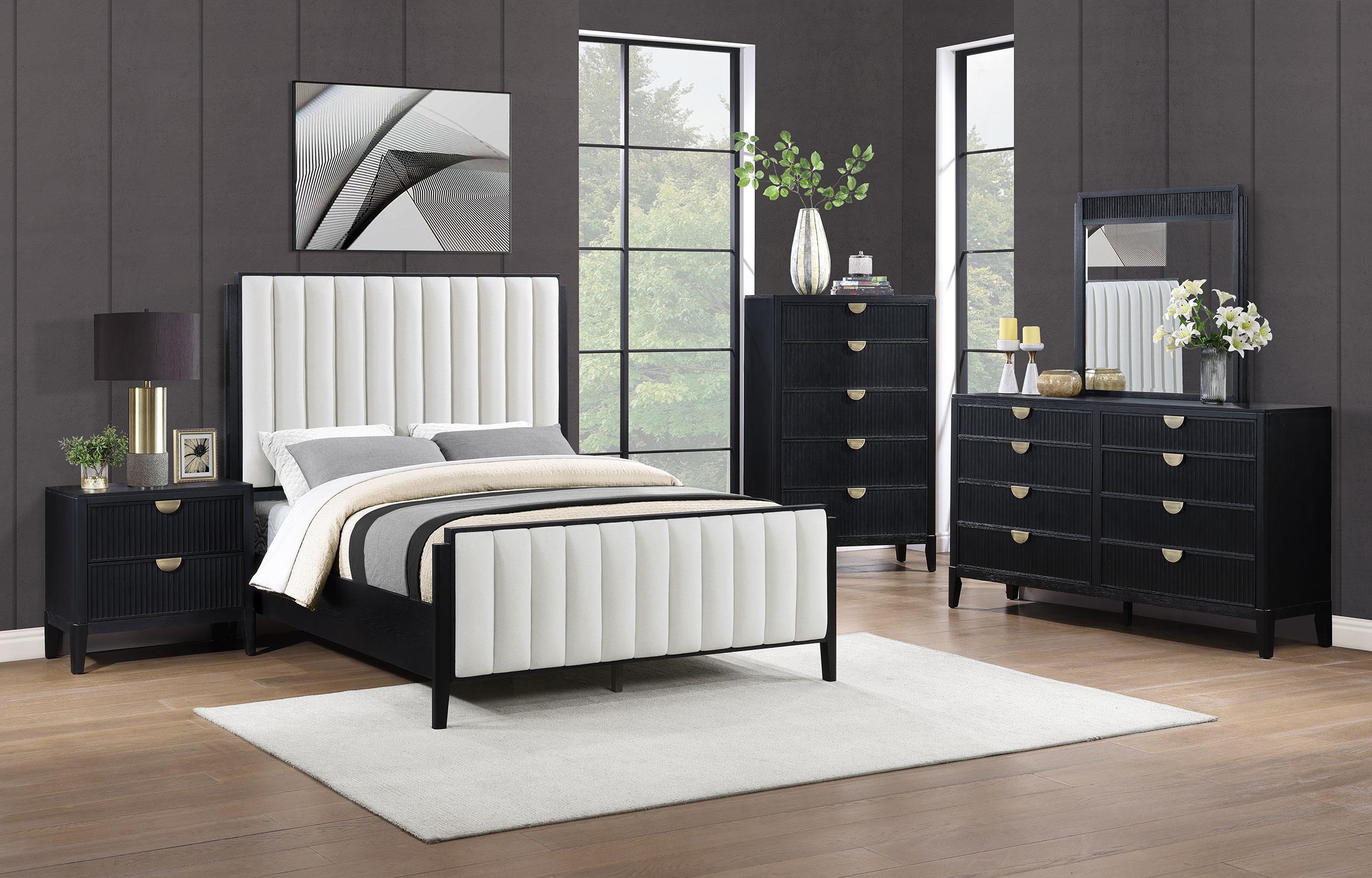 Model: 224710KW | Coaster Brookmead 60-inch Upholstered California King Bed Black