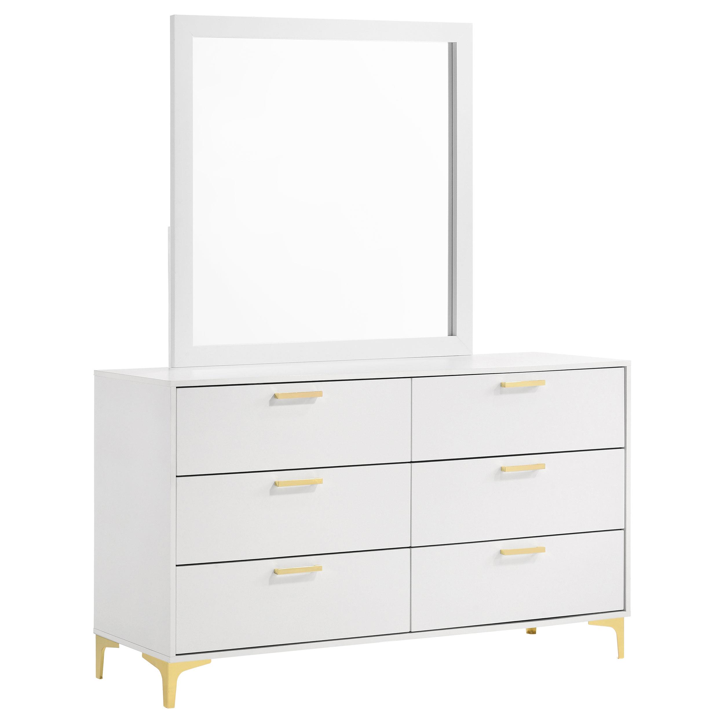 Coaster - 224403M - Kendall 6-drawer Dresser with Mirror White