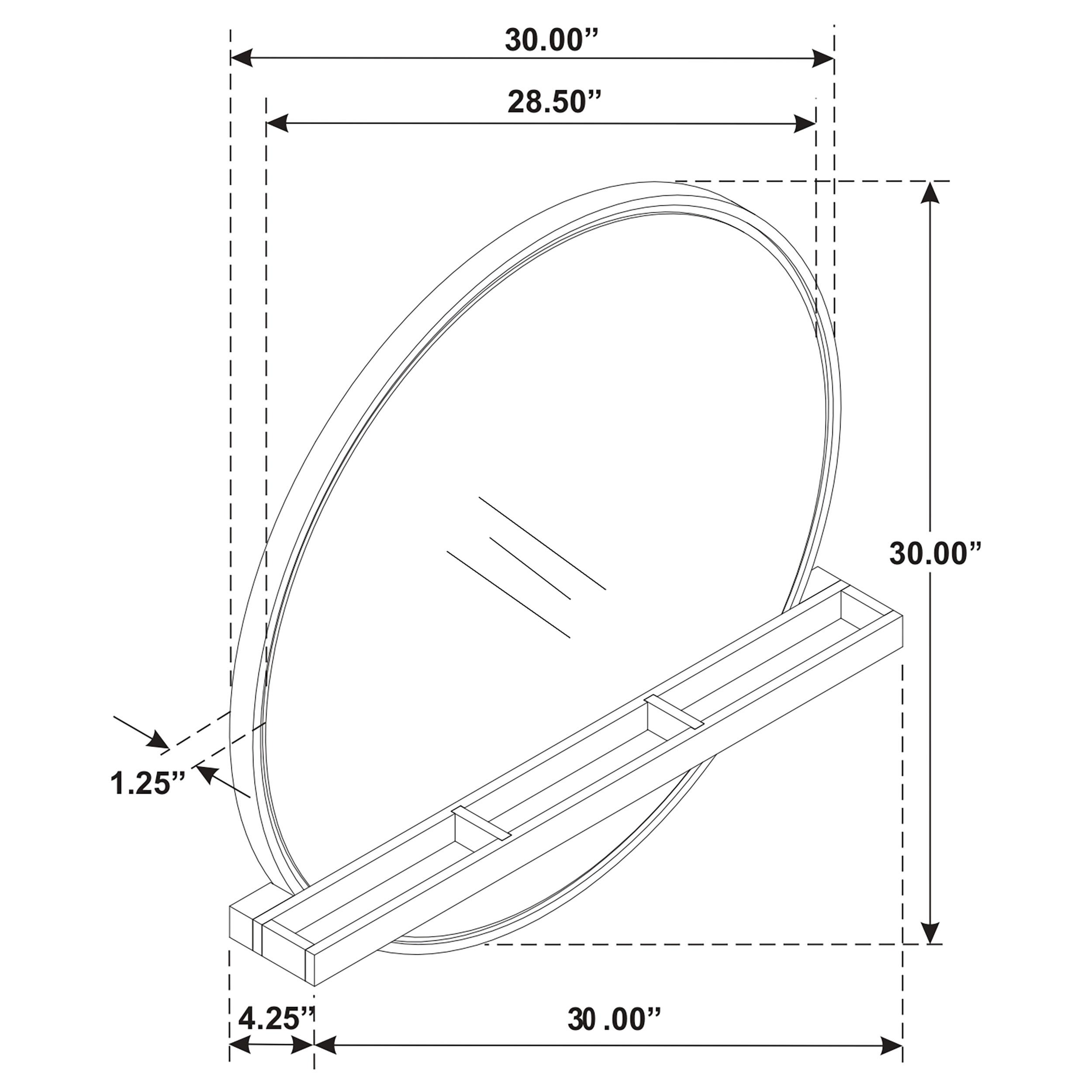 Model: 224338 | Coaster Arini Round Vanity Wall Mirror with Shelf Black