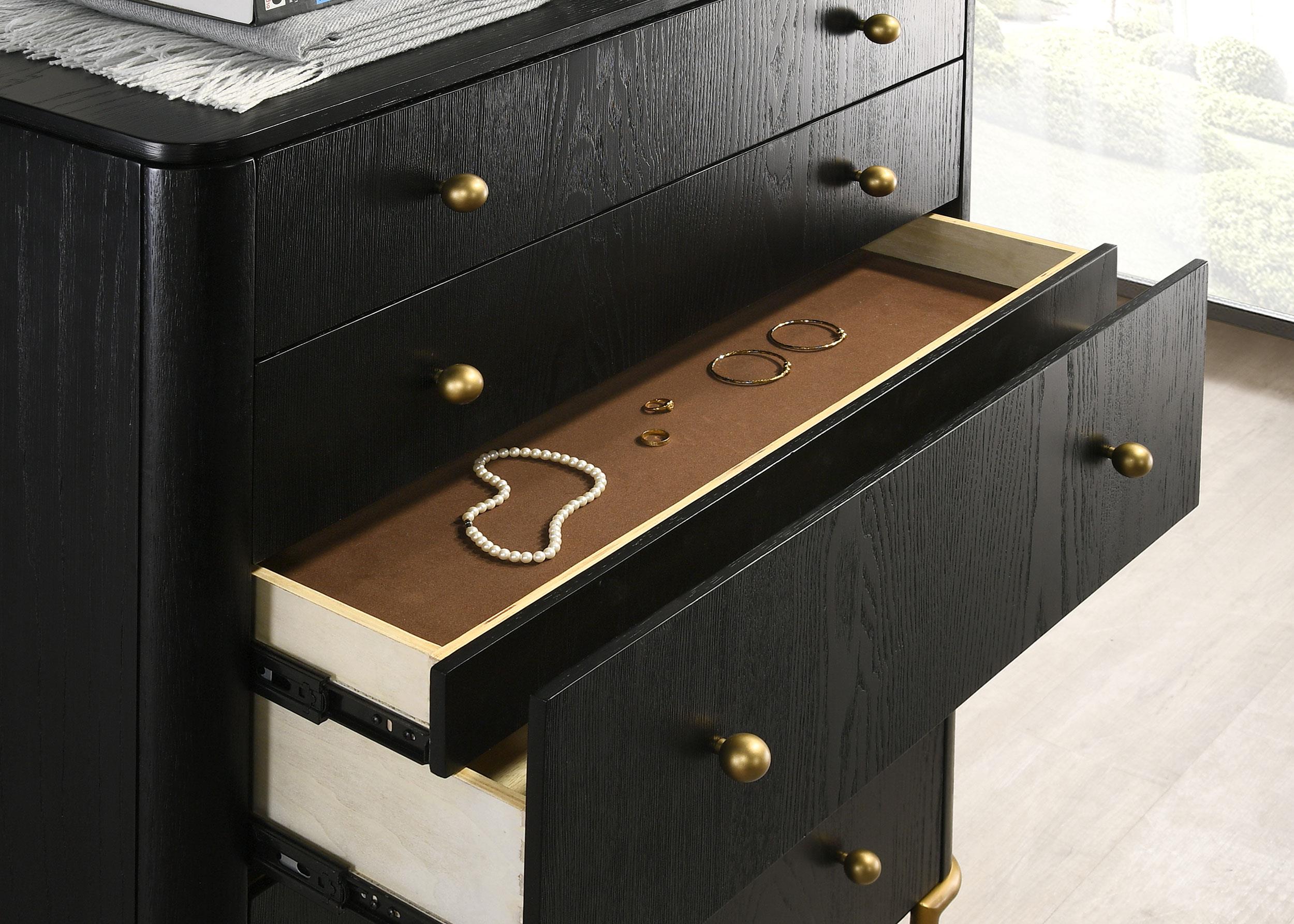 Model: 224335 | Coaster Arini 5-drawer Bedroom Chest Black