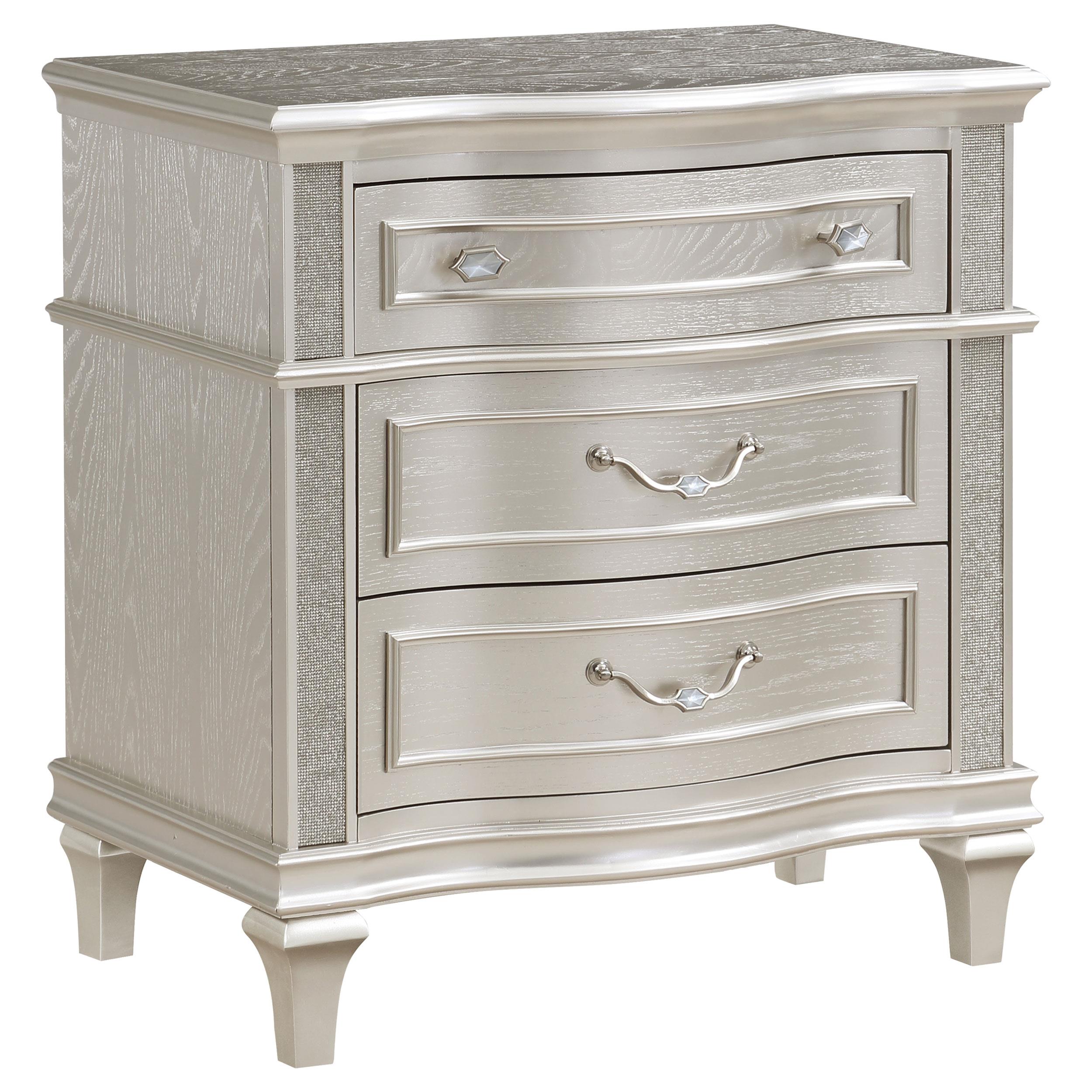 Model: 223391KE-S5 | Coaster Evangeline 5-piece Eastern King Bedroom Set Silver Oak