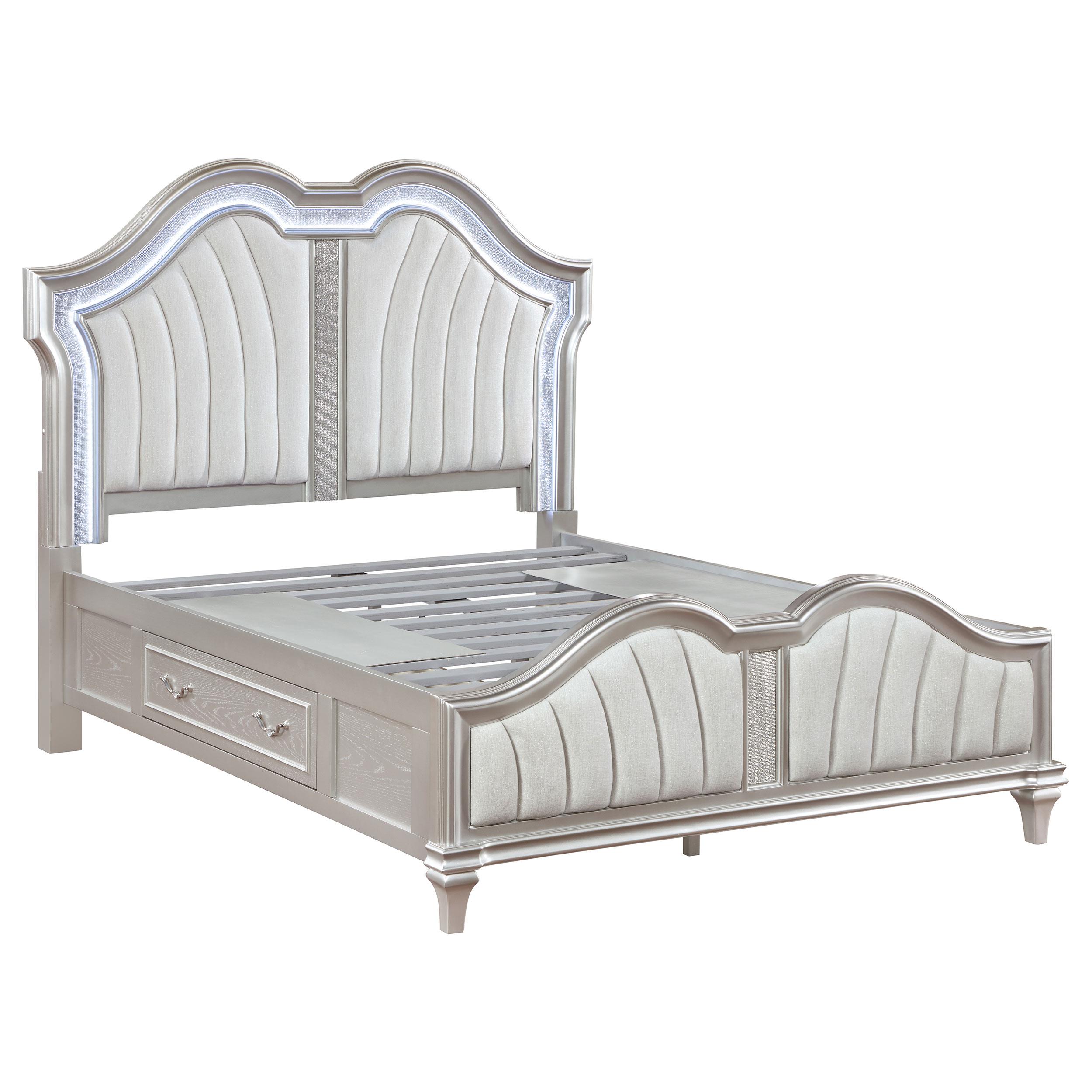 Model: 223390KW-S4 | Coaster Evangeline 4-piece California King Bedroom Set Silver Oak