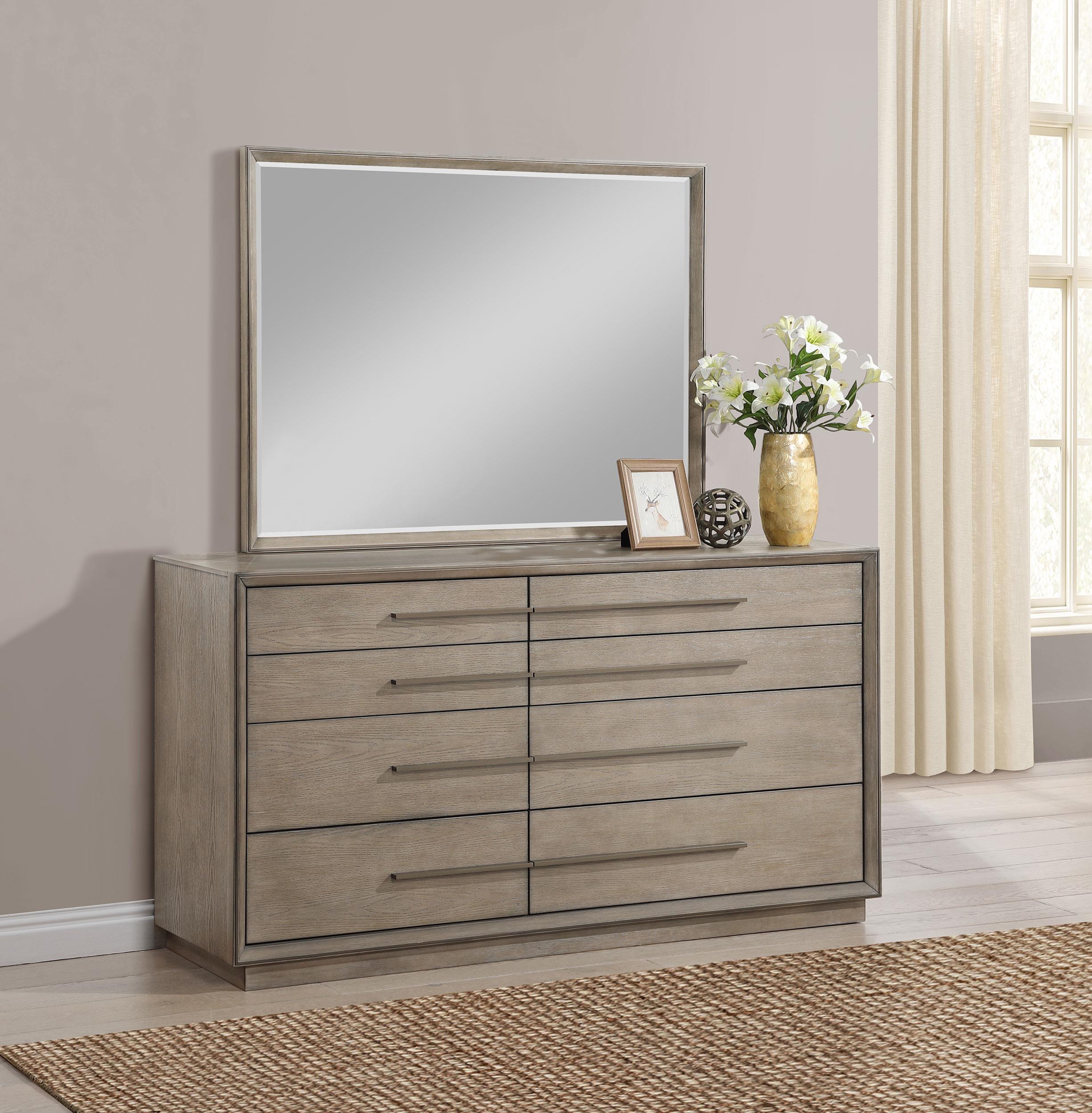 Model: 223273M | Coaster Durango 8-drawer Dresser and Mirror Taupe Oak