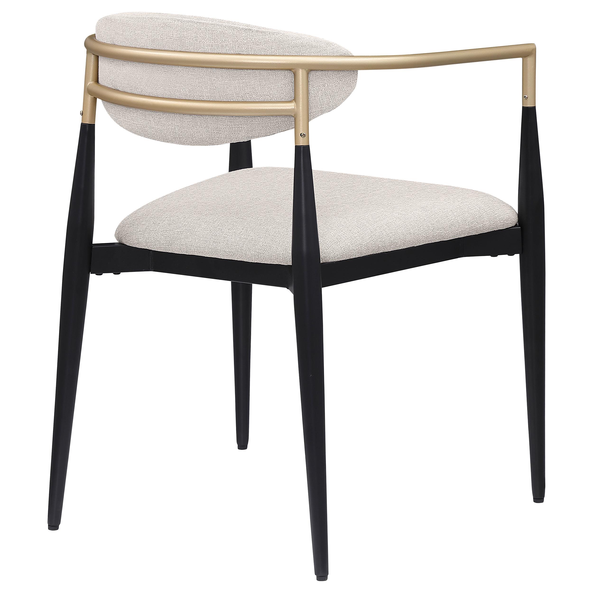 Model: 182692 | Coaster Alexis Fabric Upholstered Dining Arm Chair Beige (Set of 2)